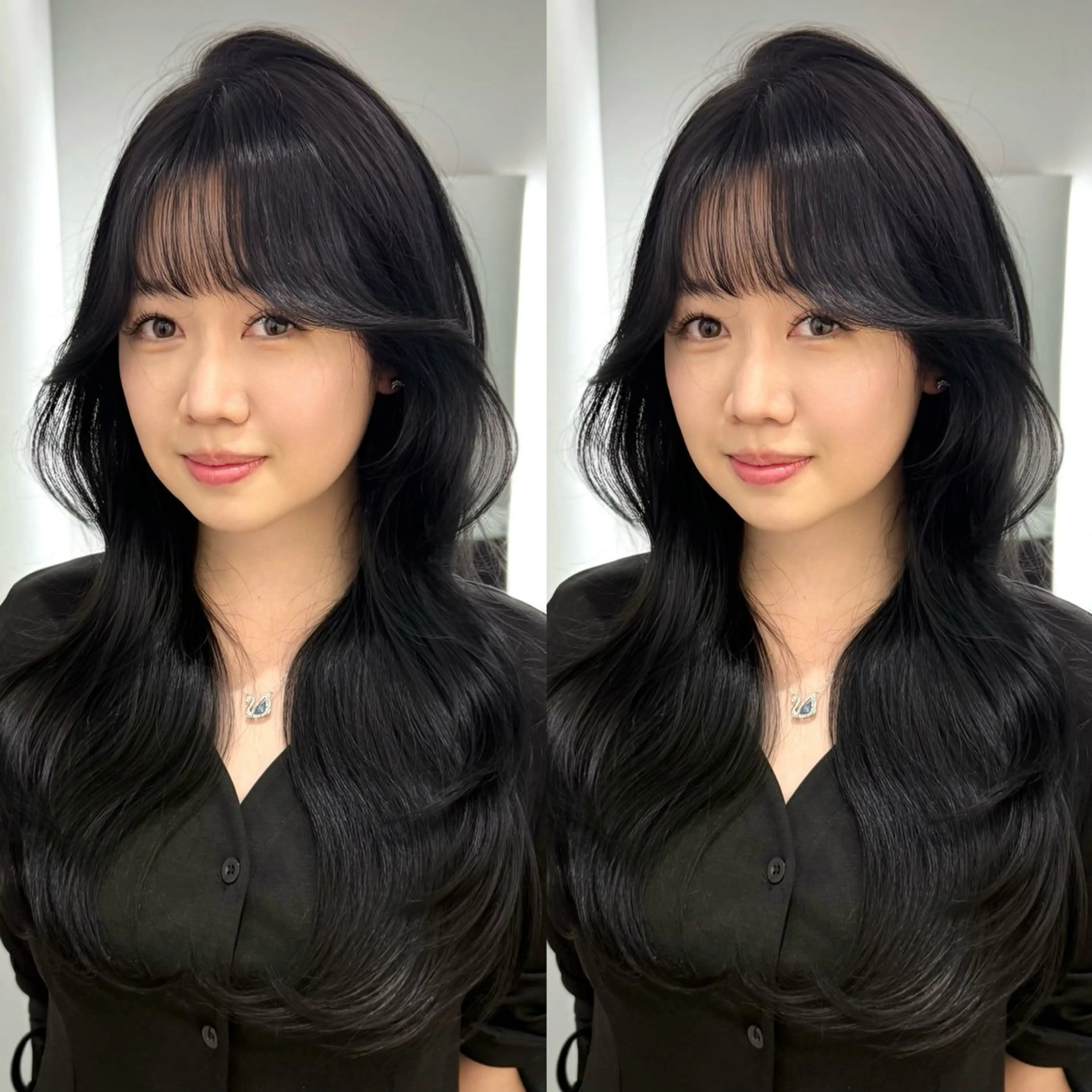 ロング カラー ハッシュカット 韓国風ヘア レイヤーカット カット ヘアカラー トリートメント レイヤー/艶カラー /韓国ヘア/高松のヘアスタイル