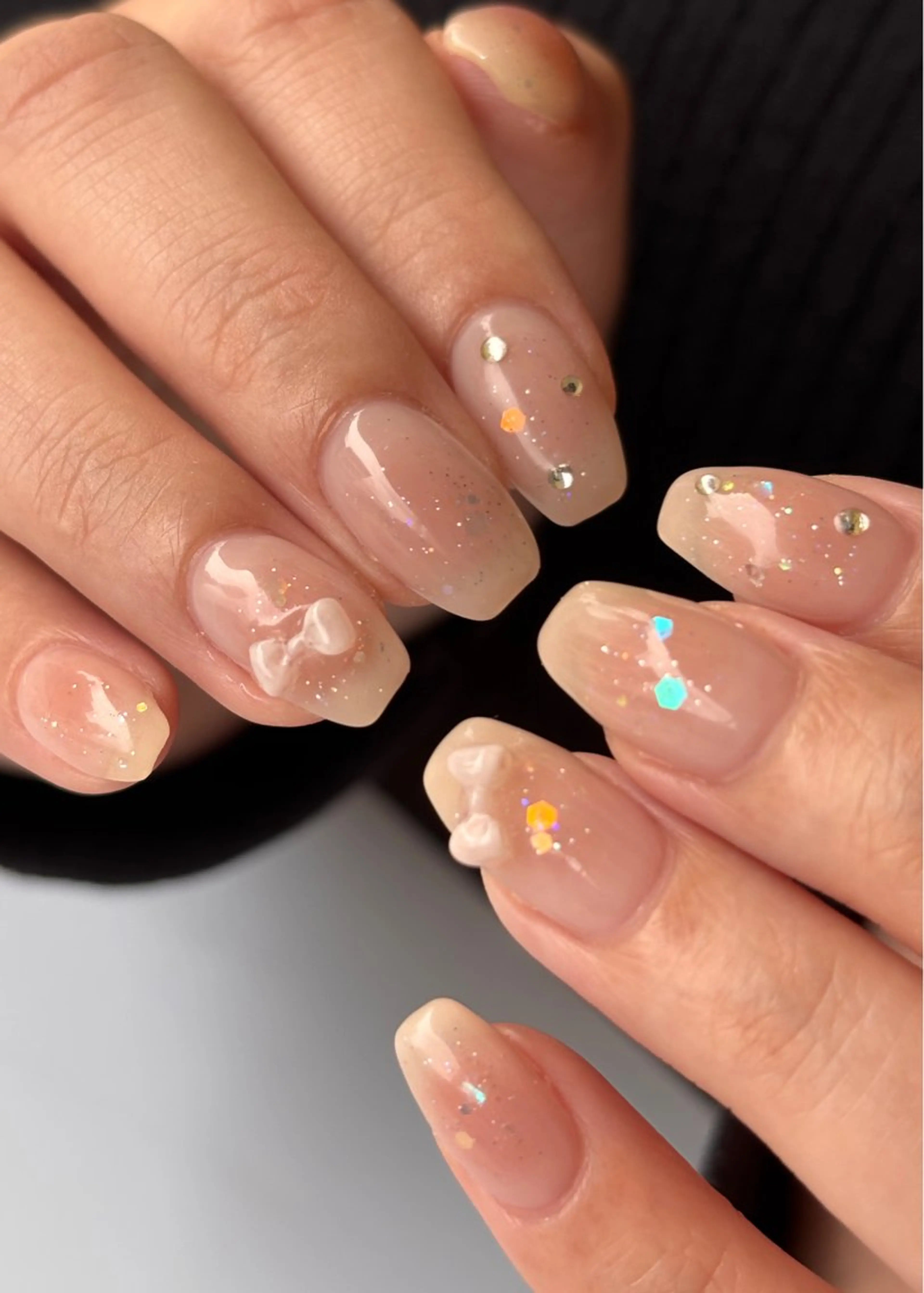 ネイル チークネイル ワンホンネイル 中川 ほののネイルデザイン