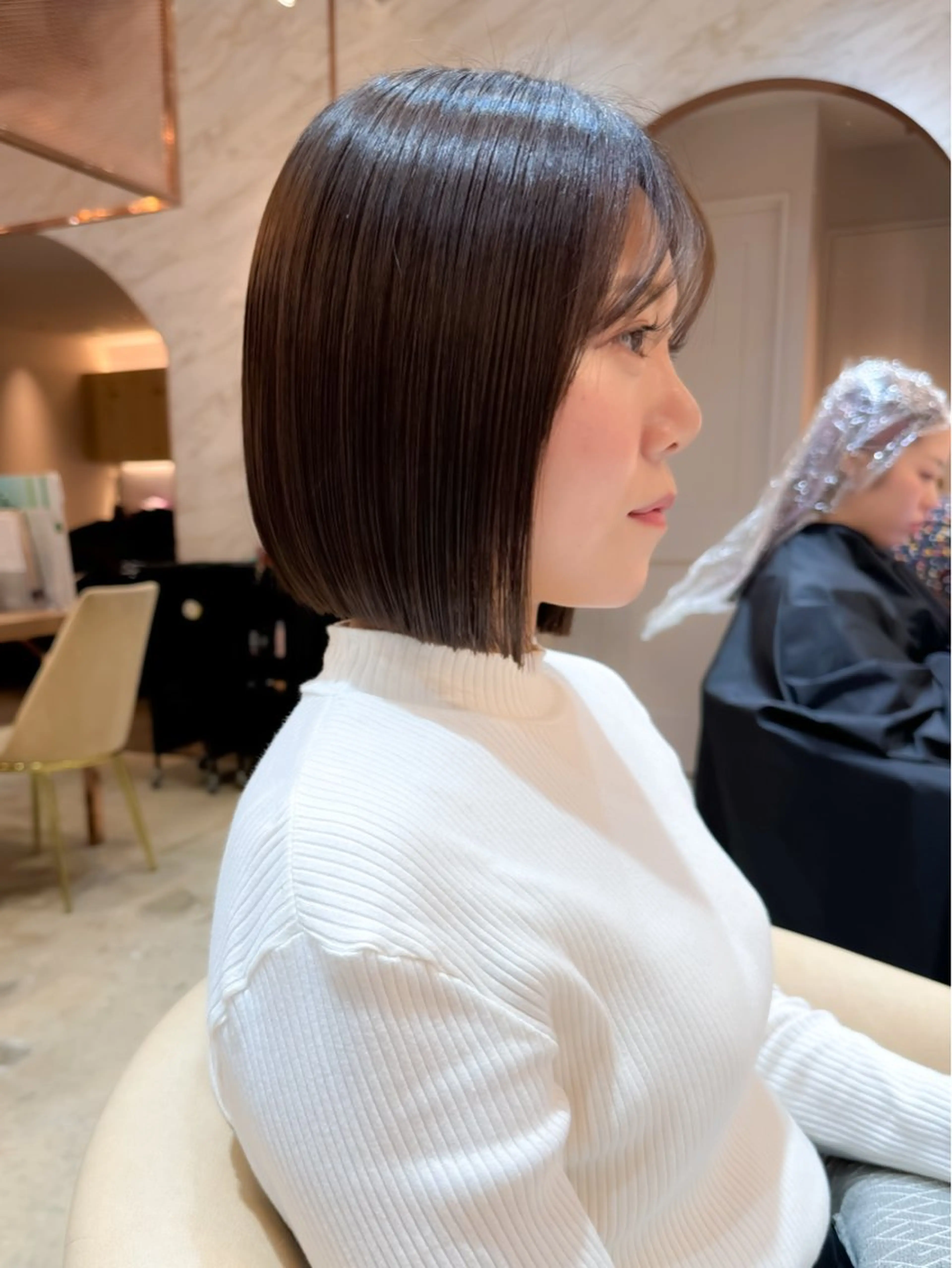 ミディアム カット ヘアカラー トリートメント 🌹ボブ/髪質改善 韓国ヘア🌹澤口龍成のヘアスタイル