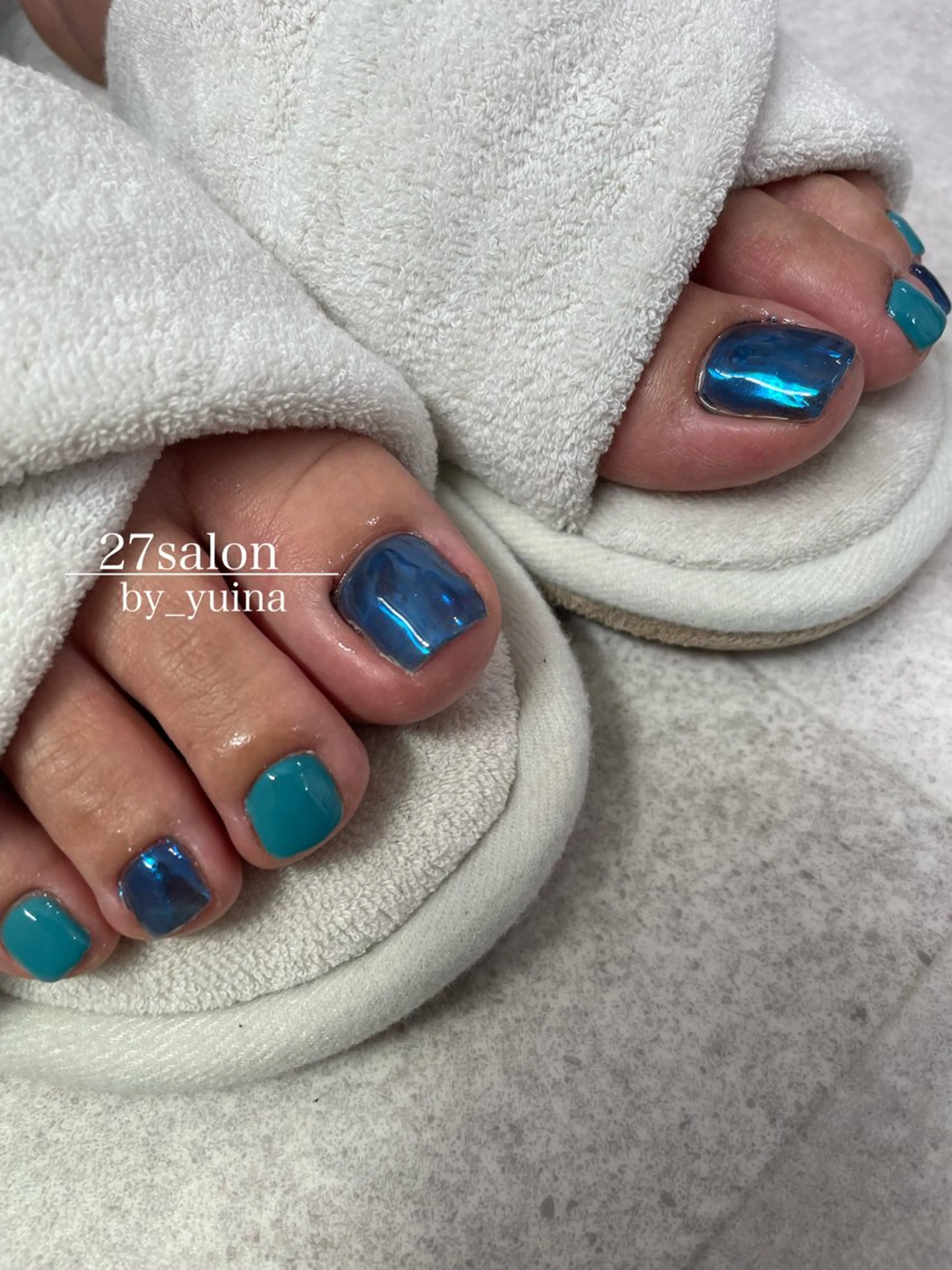 ネイル ミラーネイル フットネイル 27salon yuinaのネイルデザイン