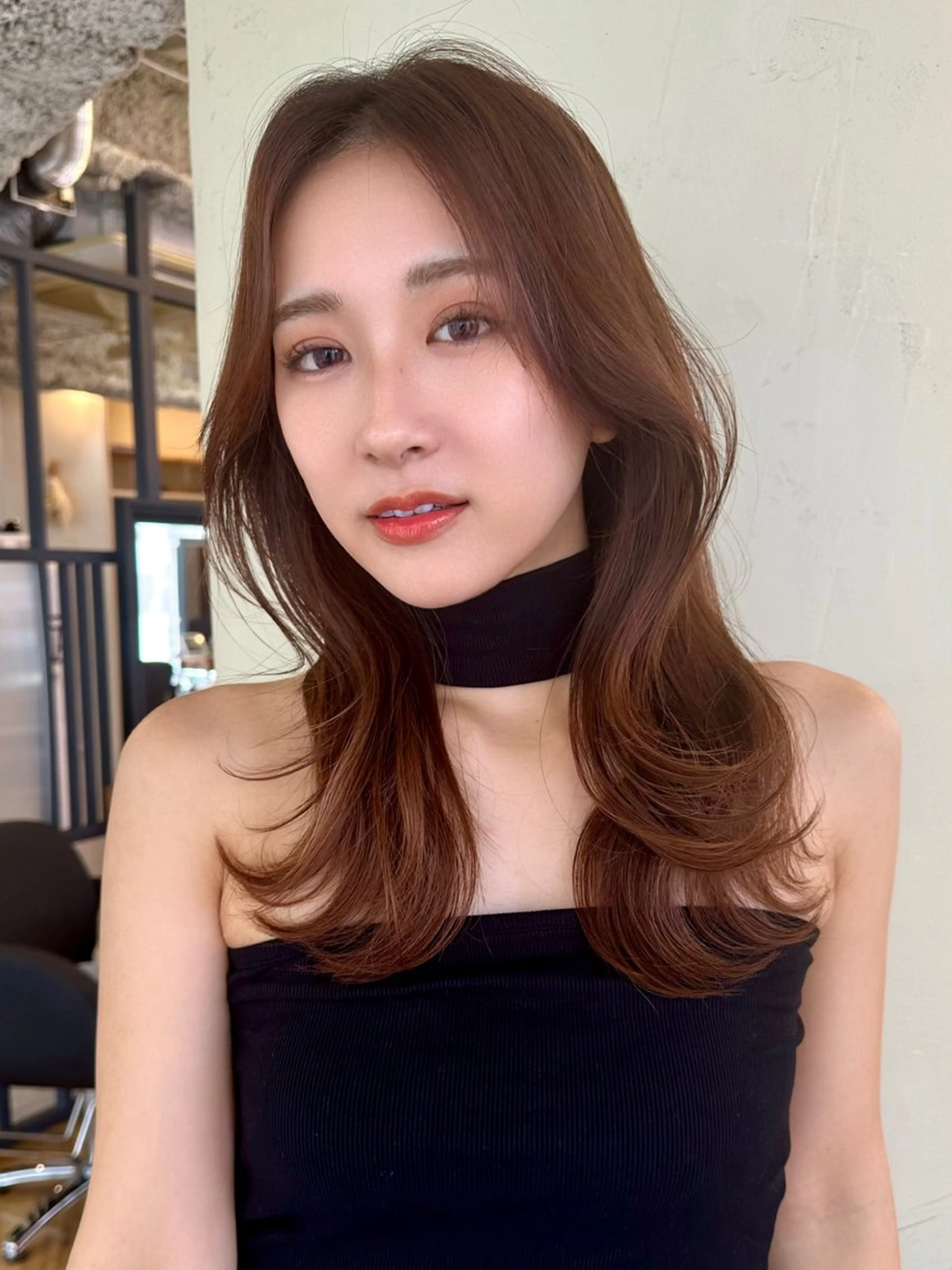 セミロング カット ヘアカラー トリートメント レイヤー/顔周り 田山　穂波のヘアスタイル