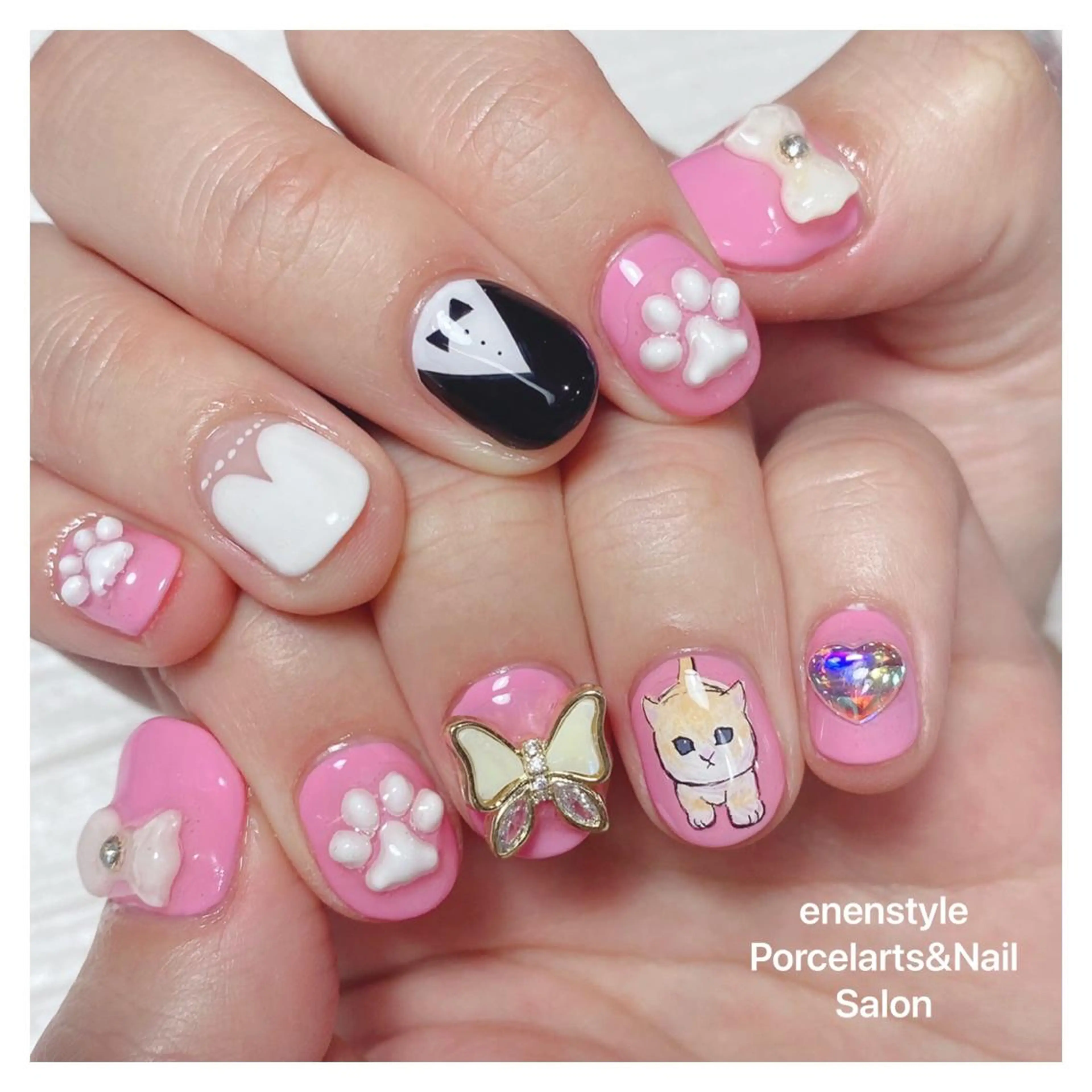 ショート ネイル ハンドネイル 👑enen style👑のネイルデザイン