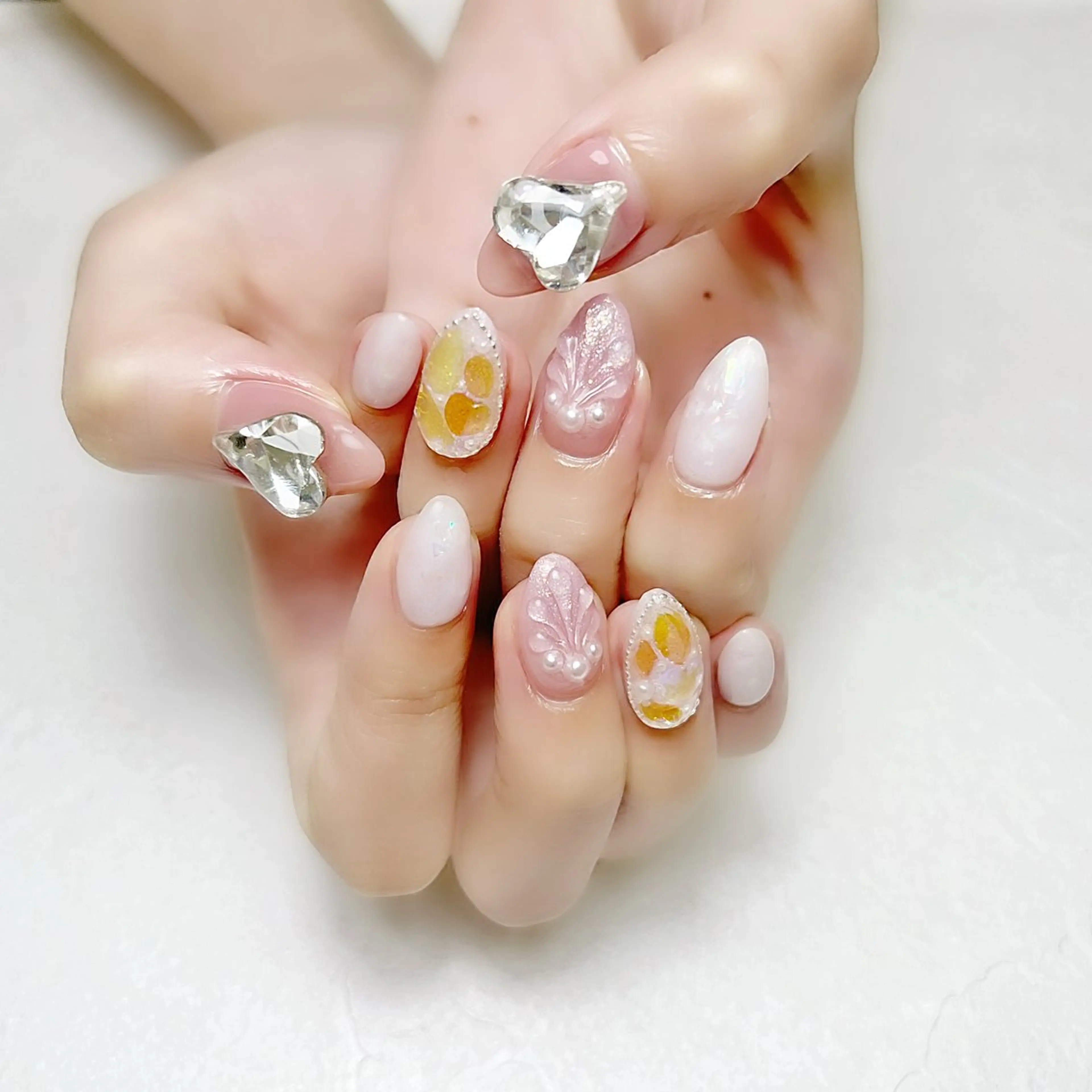 ネイル 氷ネイル・うるうるネイル ラメ(グリッター) ピンク 夏ネイル rouse nail RISATOのネイルデザイン