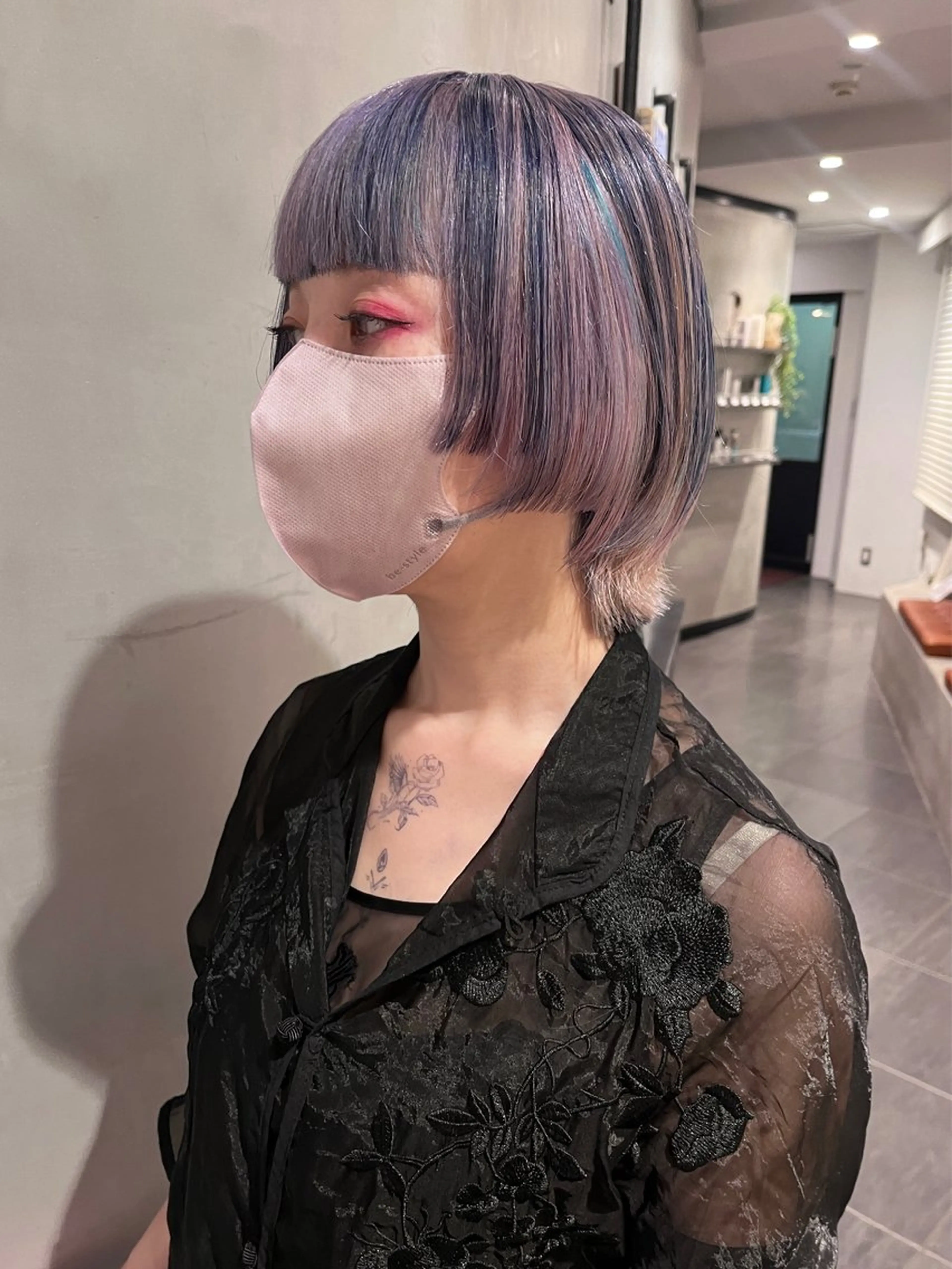 ショート カラー ミント ミントグリーン ネイビーカラー ピンクカラー ホワイトピンク カット ヘアカラー トリートメント 顔まわり/暖色 可愛い特化🎀ゆうなのヘアスタイル