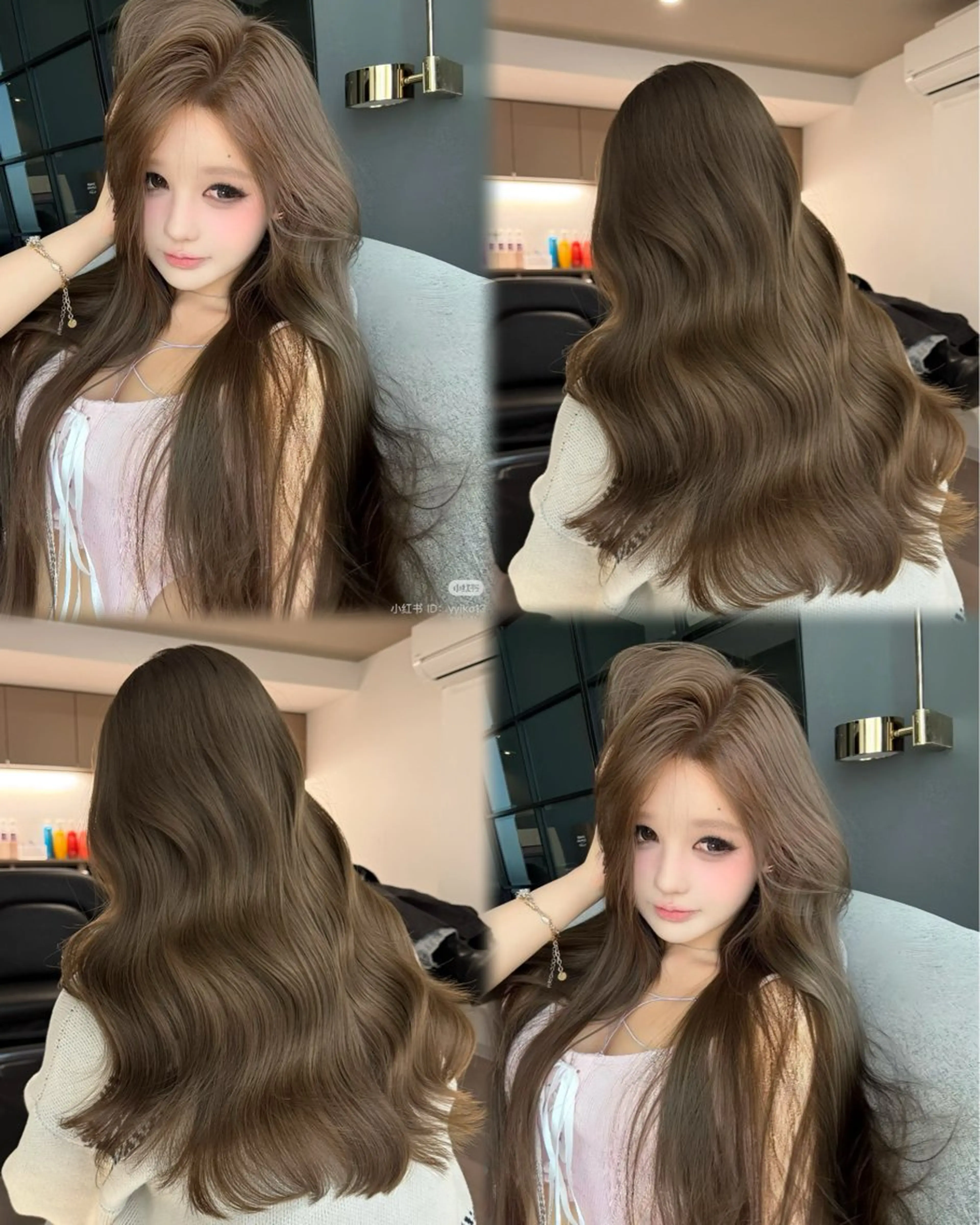 ロング カラー ベージュカラー ブリーチ ブラウンカラー ケアブリーチ カシス カット ヘアカラー トリートメント レイヤーモデル 募集中🕊️正源のヘアスタイル