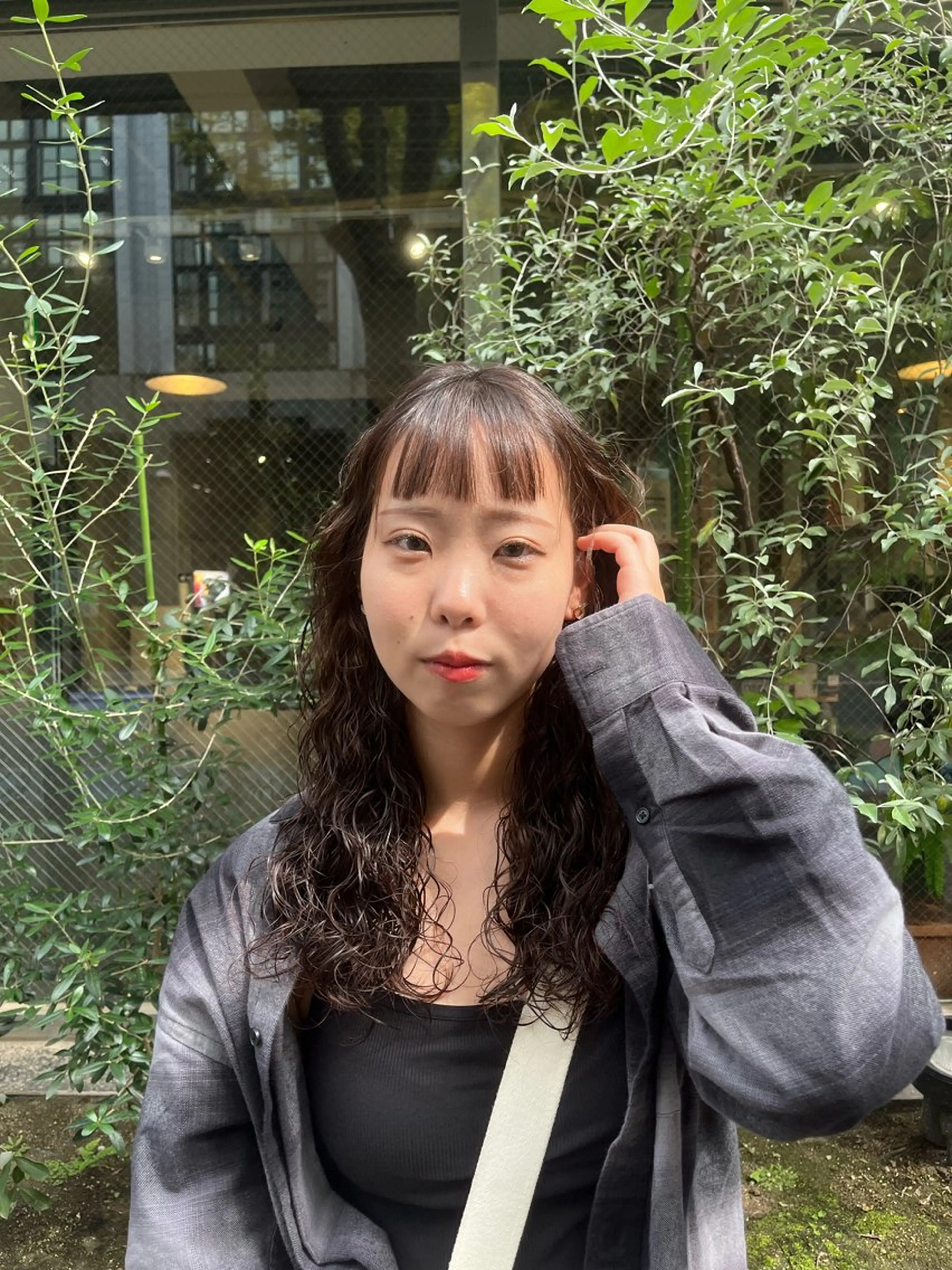 ミディアム パーマ ミディアムパーマ えんぐちとも／透明感 カラー／博多ボブのヘアスタイル