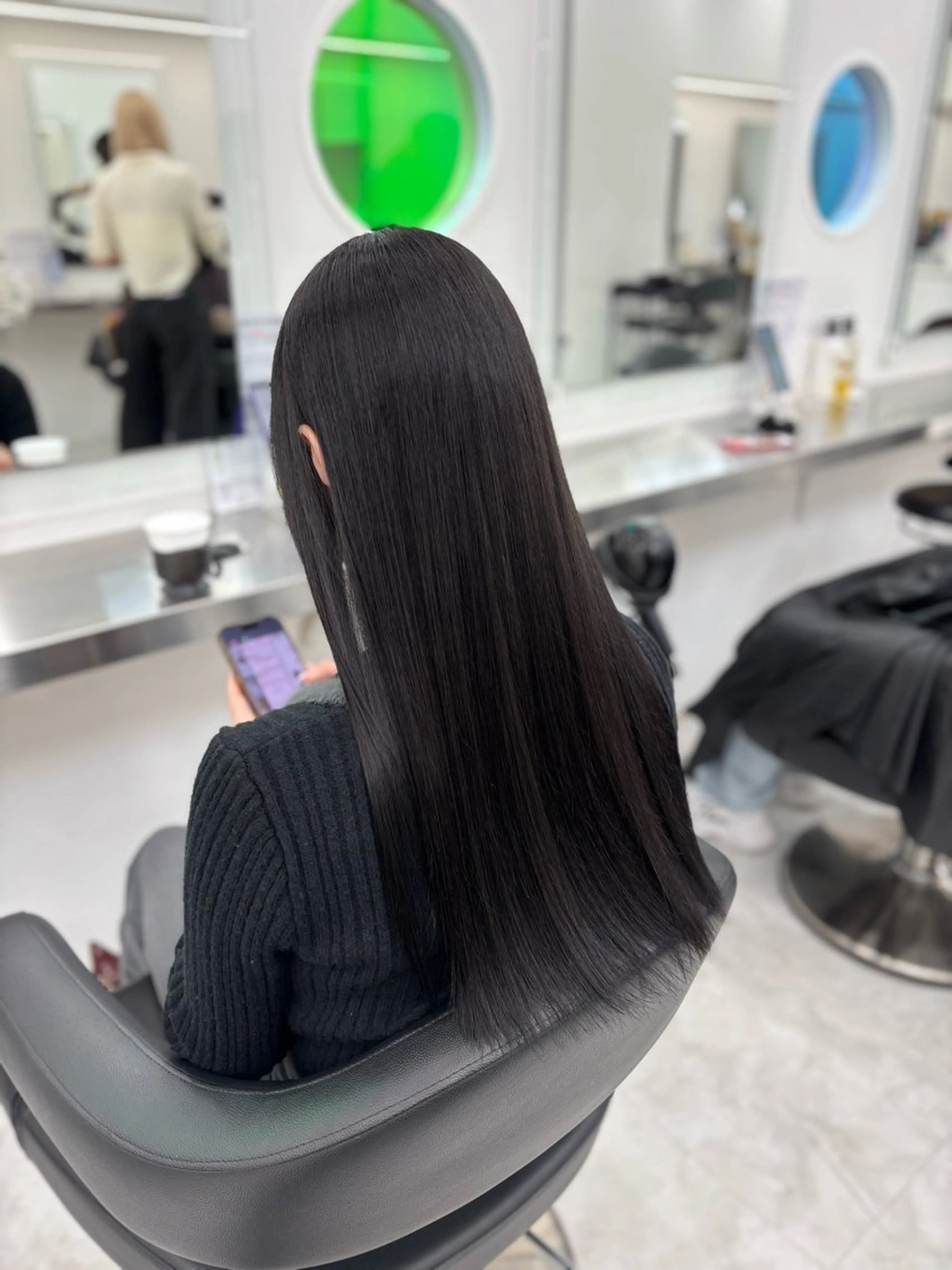 ロング カラー ヘアカラー 韓国風暗髪ヘア🤍 🫧MIREIのヘアスタイル