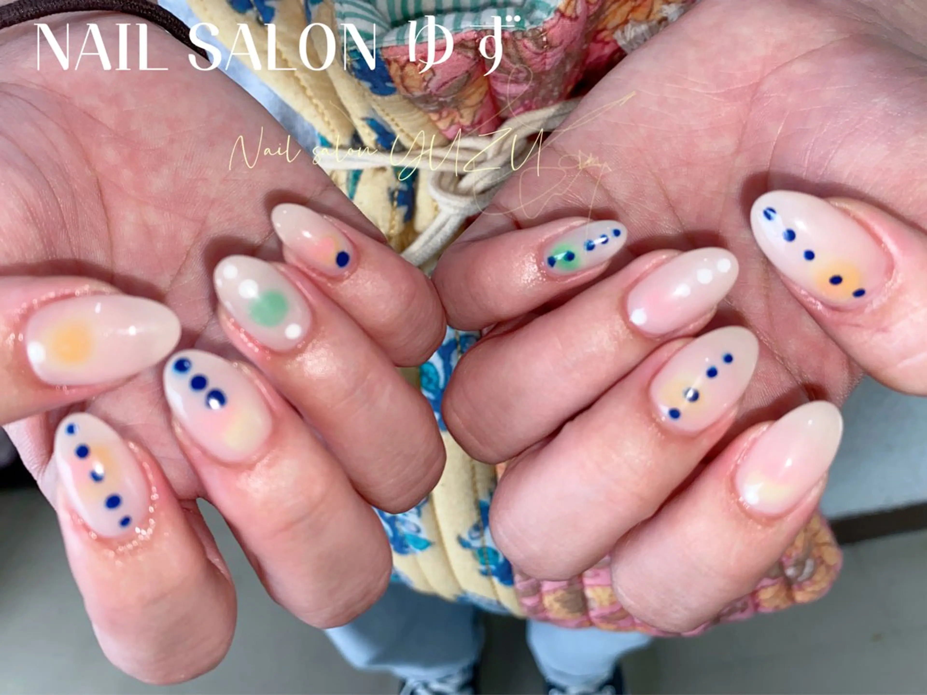 ネイル カジュアル チークネイル フットネイル フレンチネイル ジェルネイル ゆず- Nail Salonのネイルデザイン