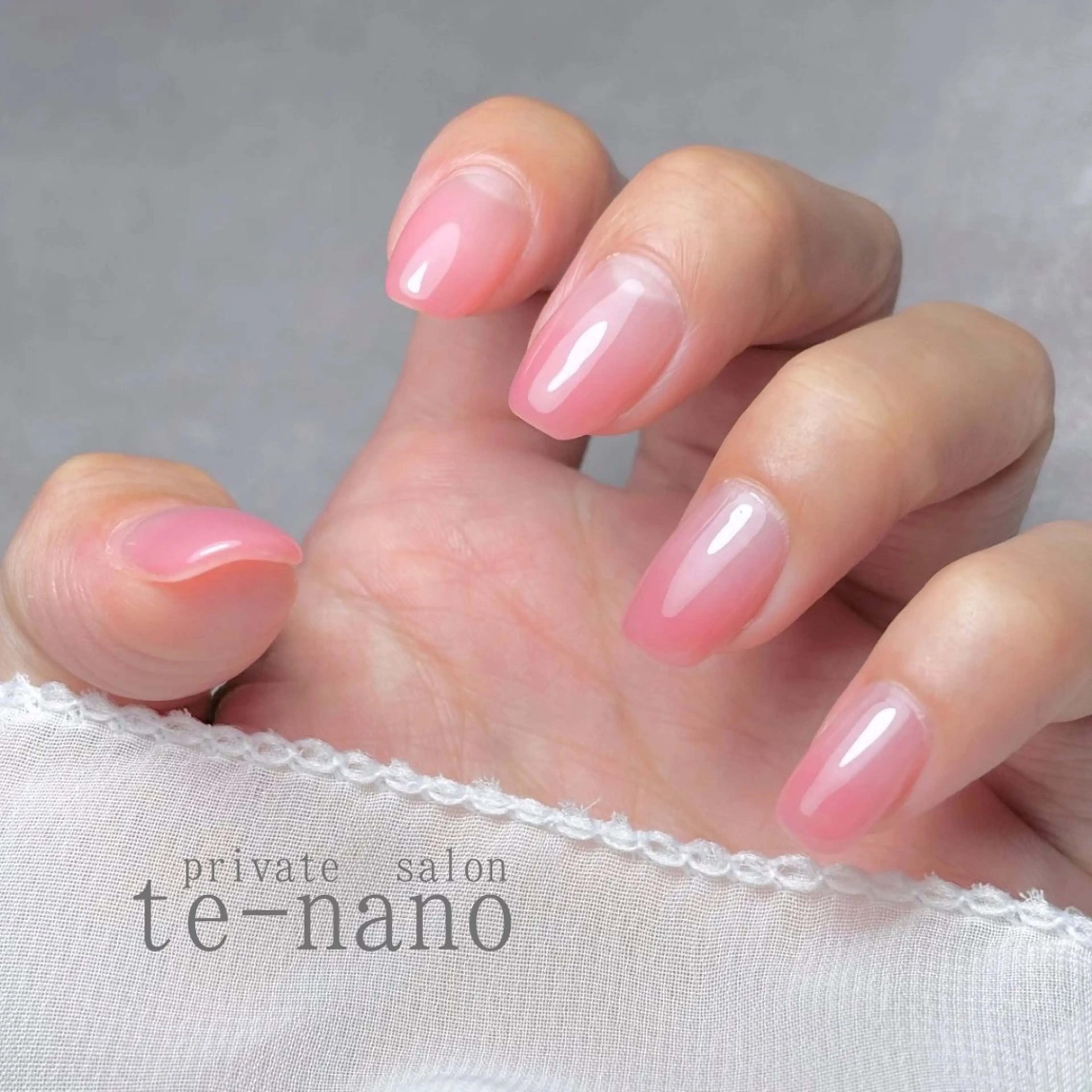 ネイル グラデーション ピンク プライベートサロン te-nanoのネイルデザイン