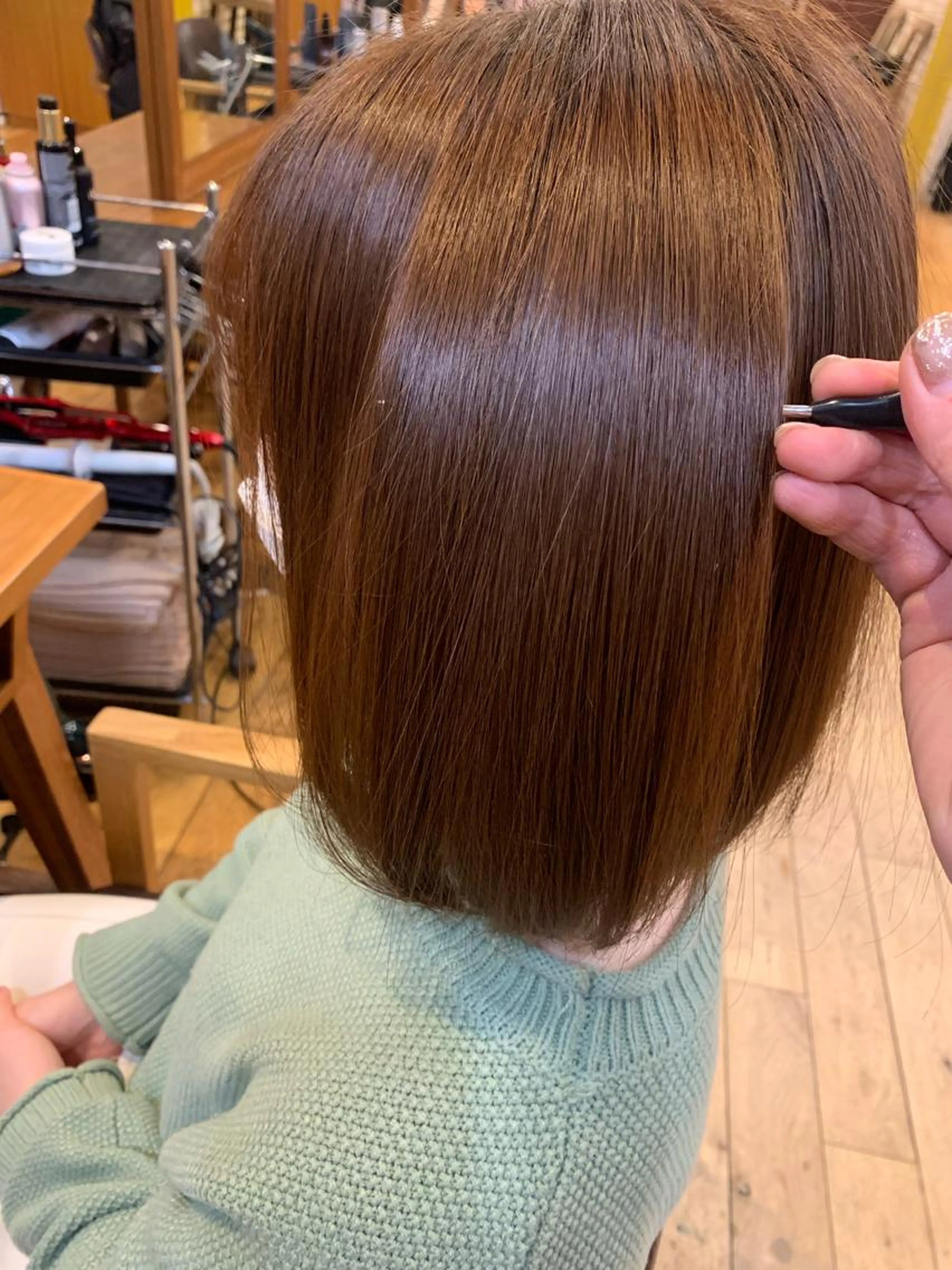 ボリュームダウン☔️ストレートパーマ＋ケアトリートメント＋marbb🫧カットも🆗(カットは別途料金)の写真