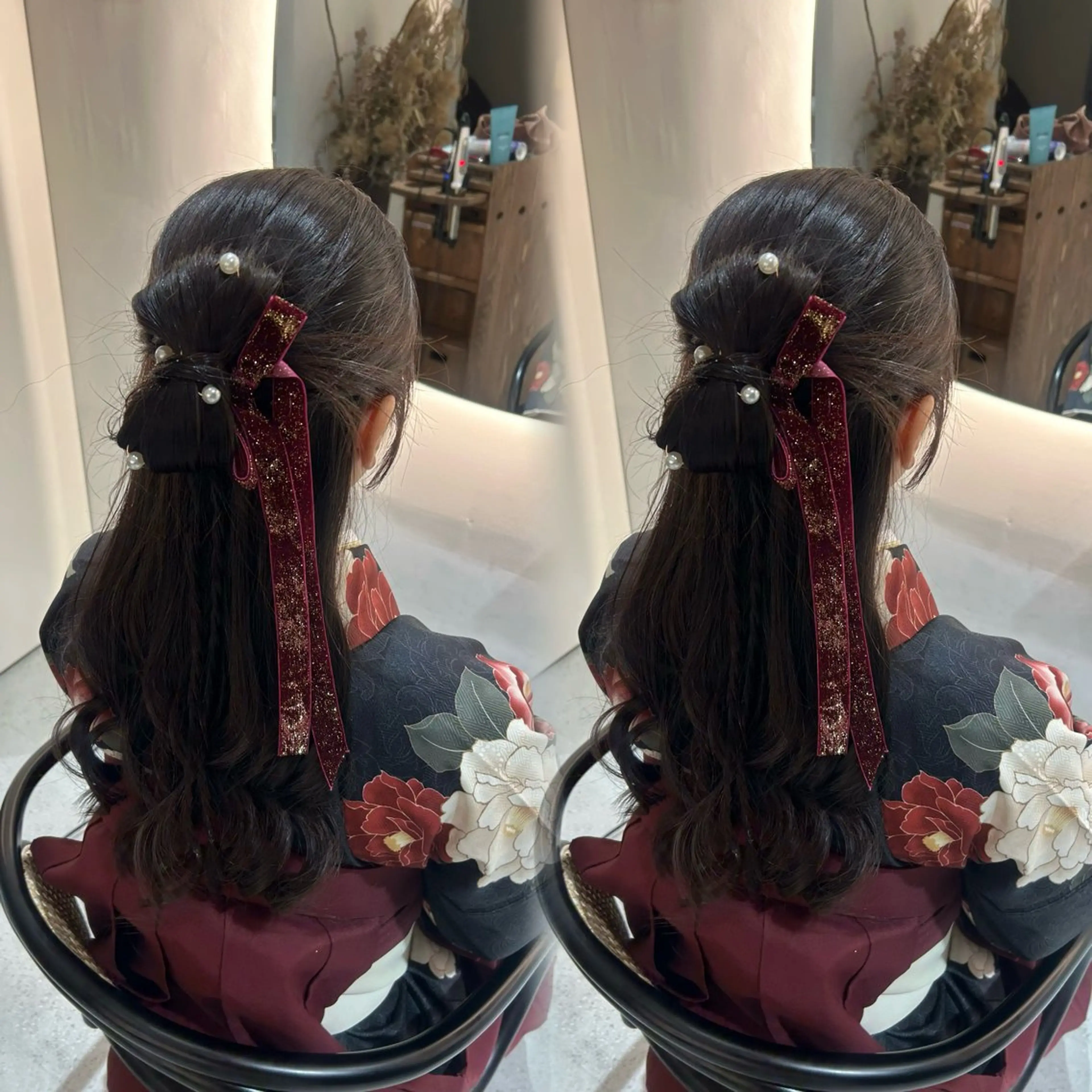 ロング ヘアアレンジ ハーフアップ ヘアセット ウミ / 🫧カラー モデル様募集中🫧のヘアスタイル