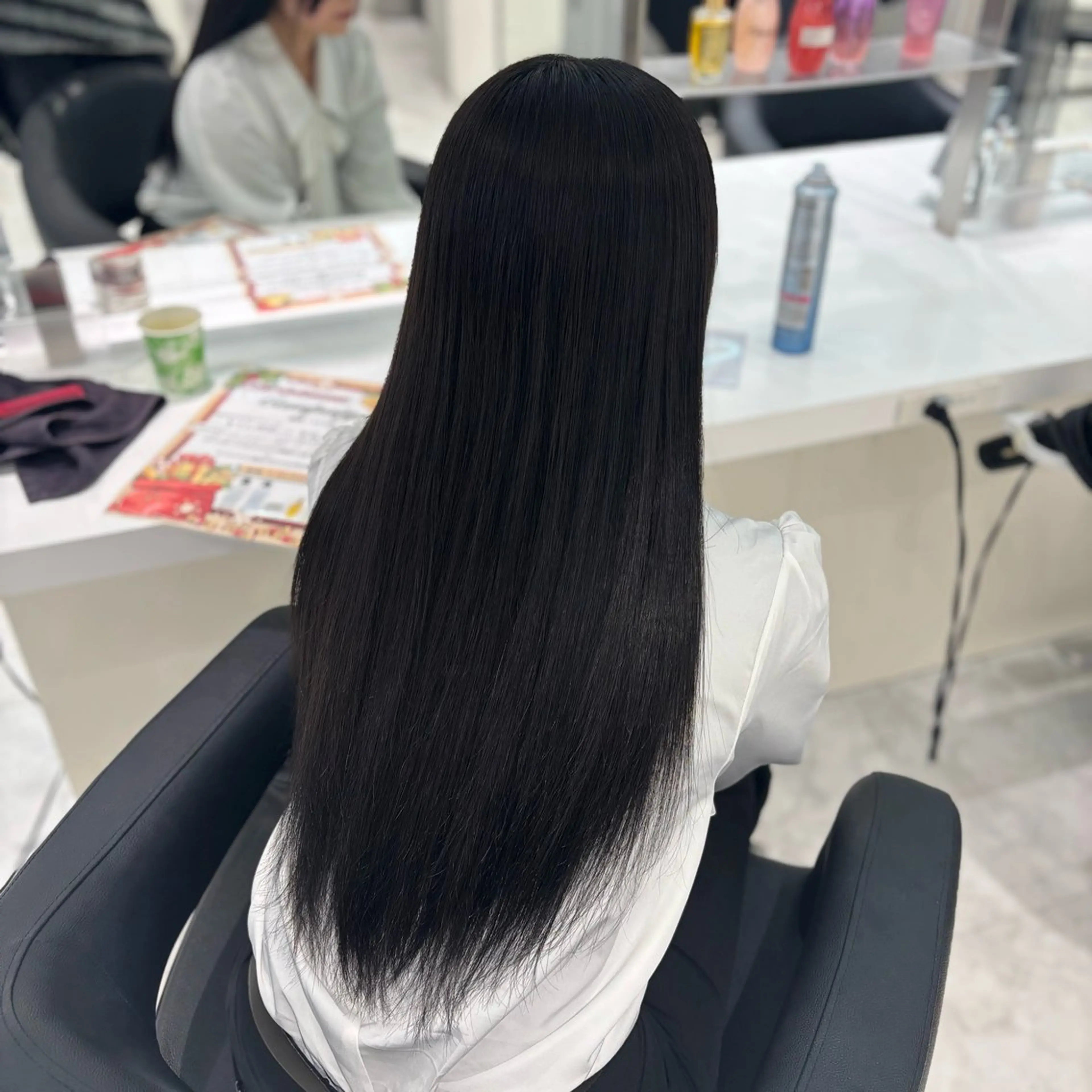 ロング カラー ヘアカラー トリートメント ヘッドスパ ヘアセット ブリーチなし透明感 ×縮毛矯正🤍ユウのヘアスタイル