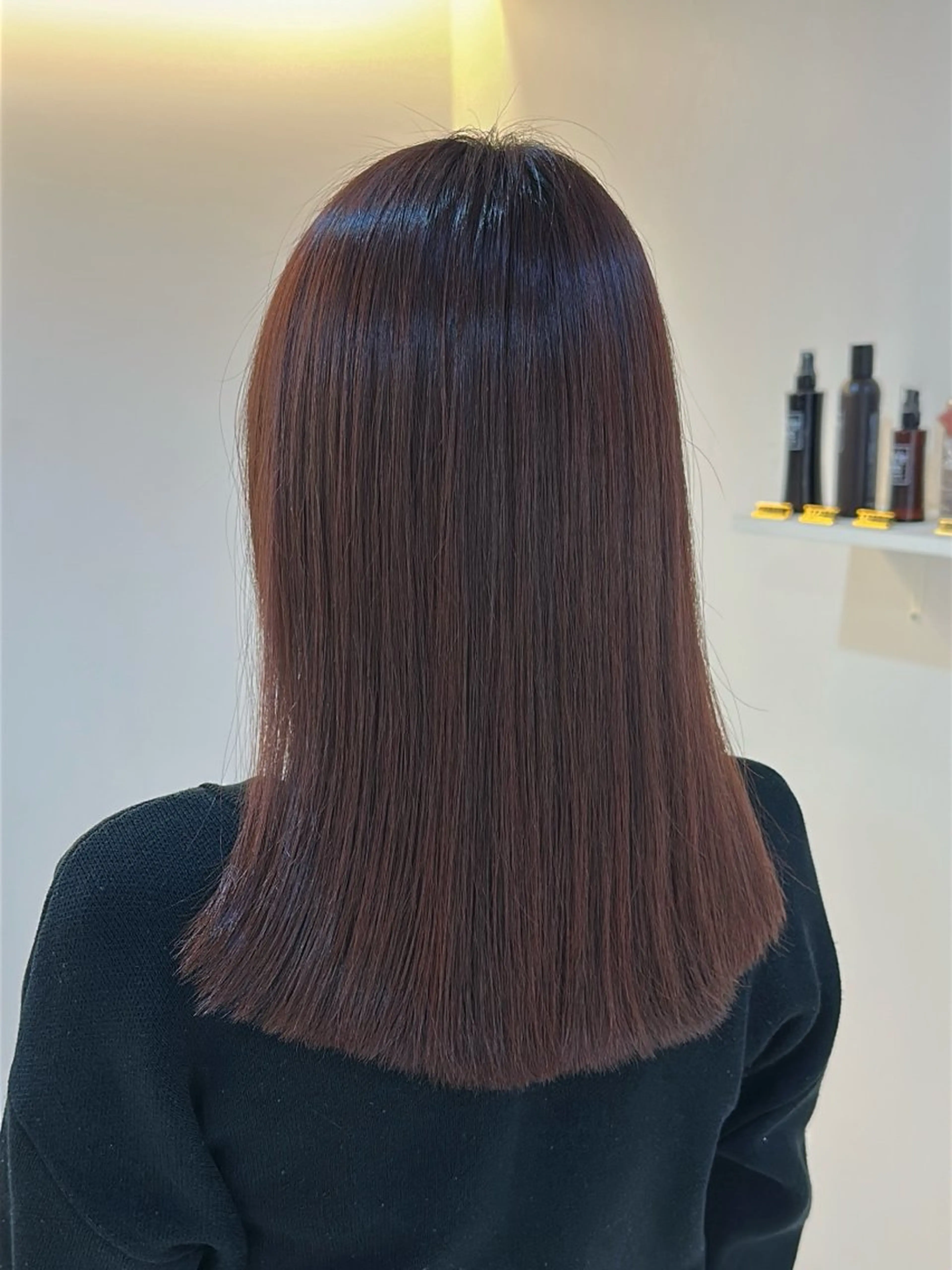 カラー ボルドーカラー カット ヘアカラー トリートメント 心斎橋/縮毛矯正 /ブリーなしWカラーのヘアスタイル