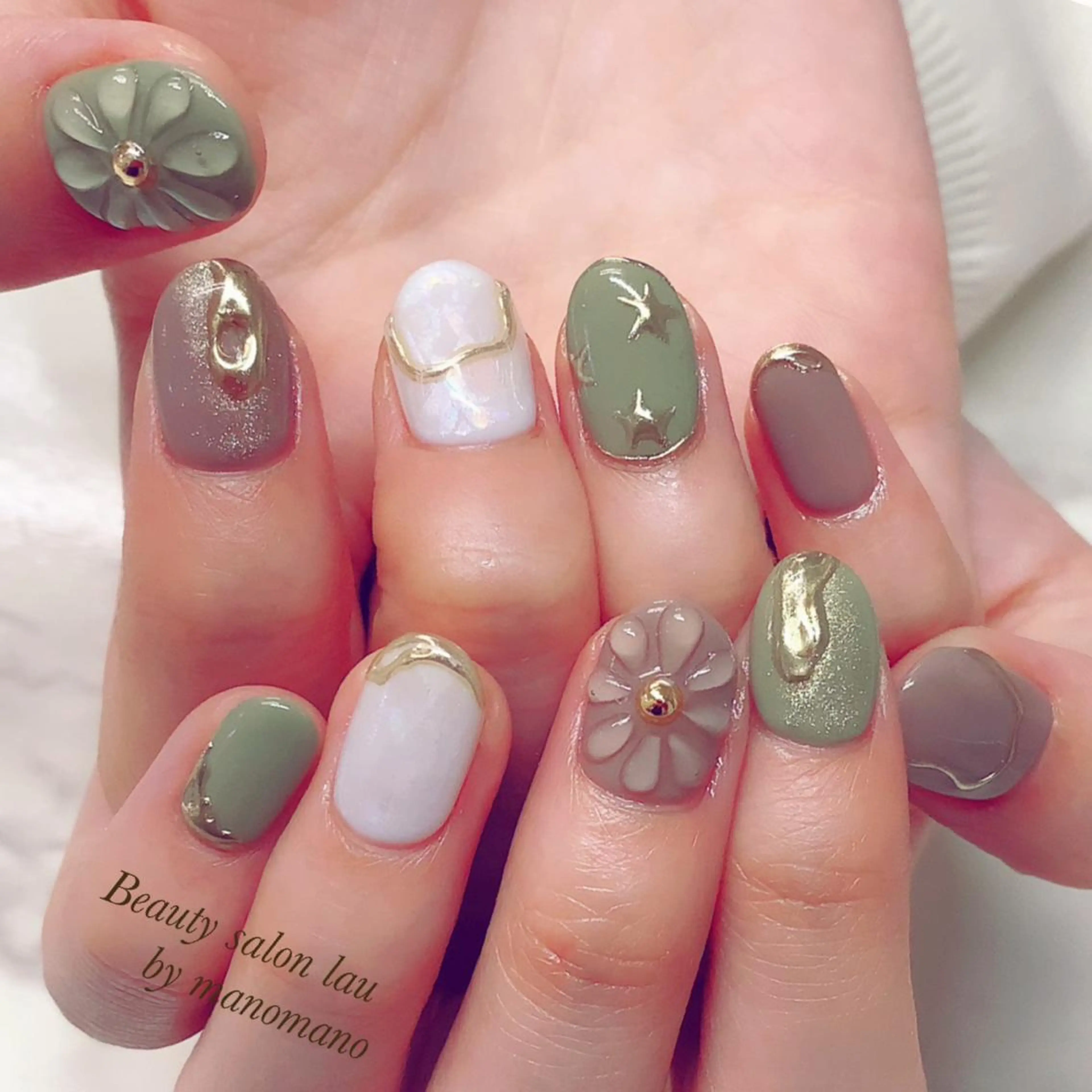 ネイル ハンドネイル ラウバイマノマノ なかざとのネイルデザイン