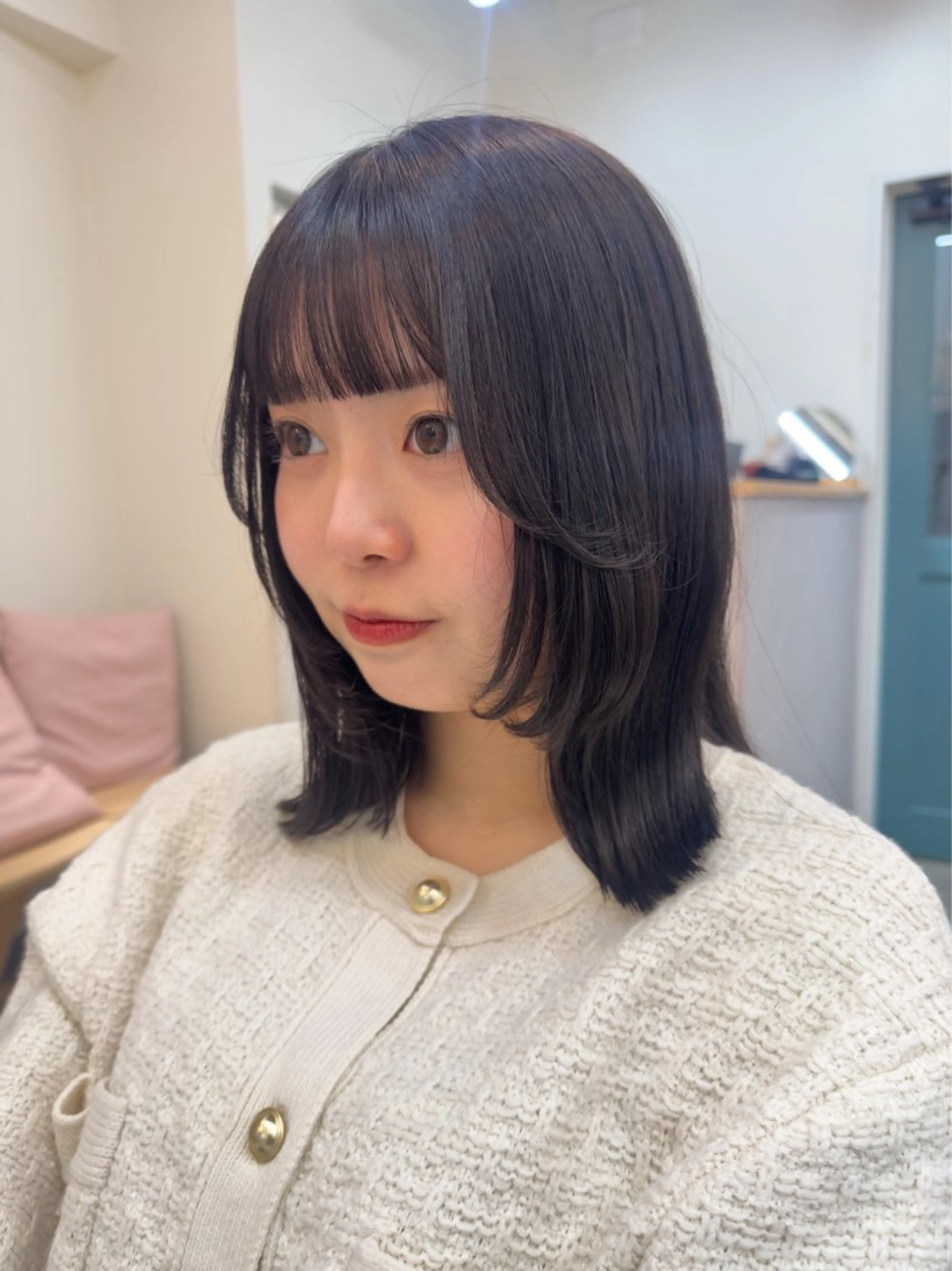 ミディアム カラー ボブレイヤー ボブ レイヤーカット レイヤー/顔周り /いいぬまみかのヘアスタイル