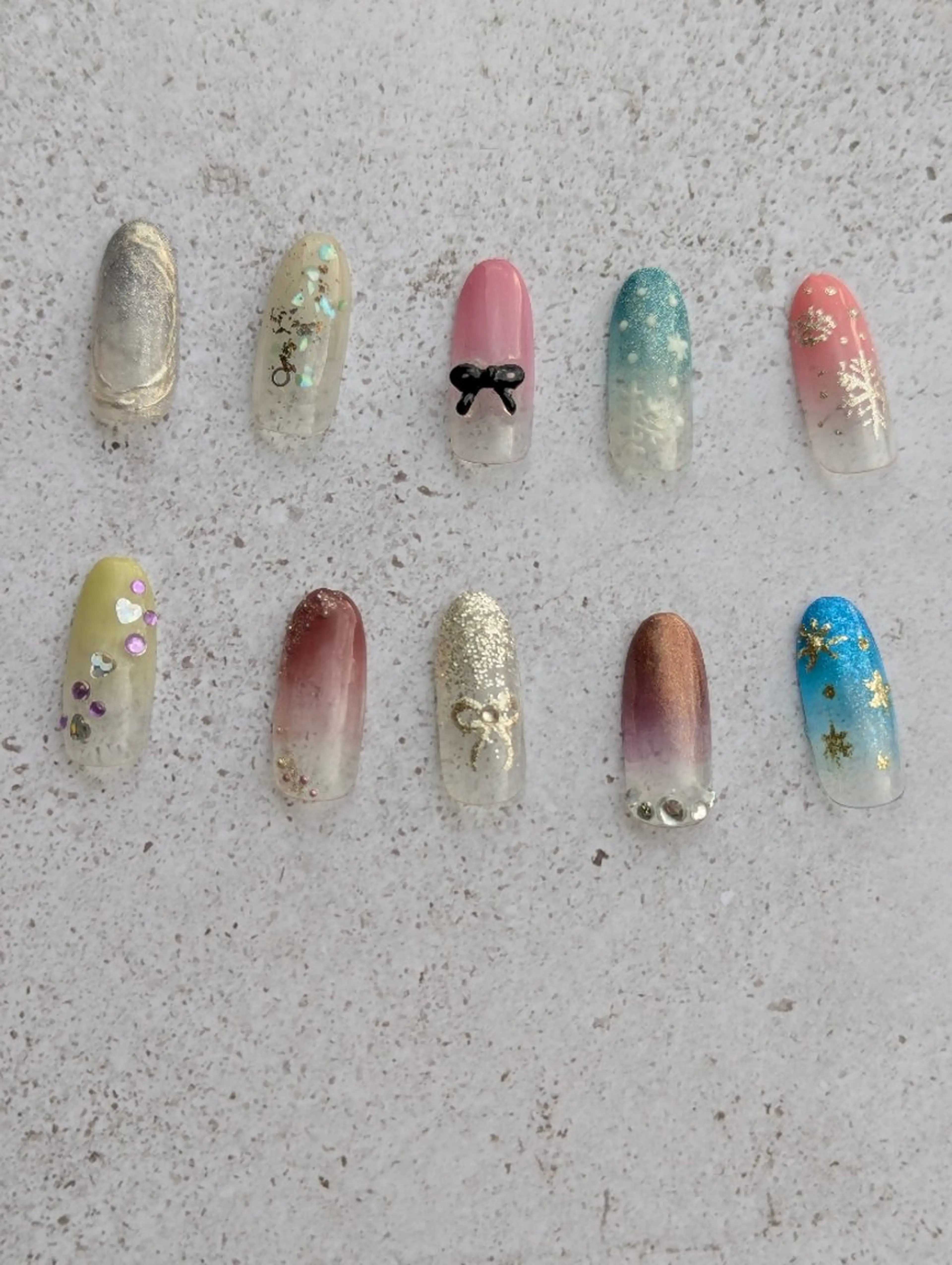 【オフ有】グラデーション+写真アート2本付 0円の写真