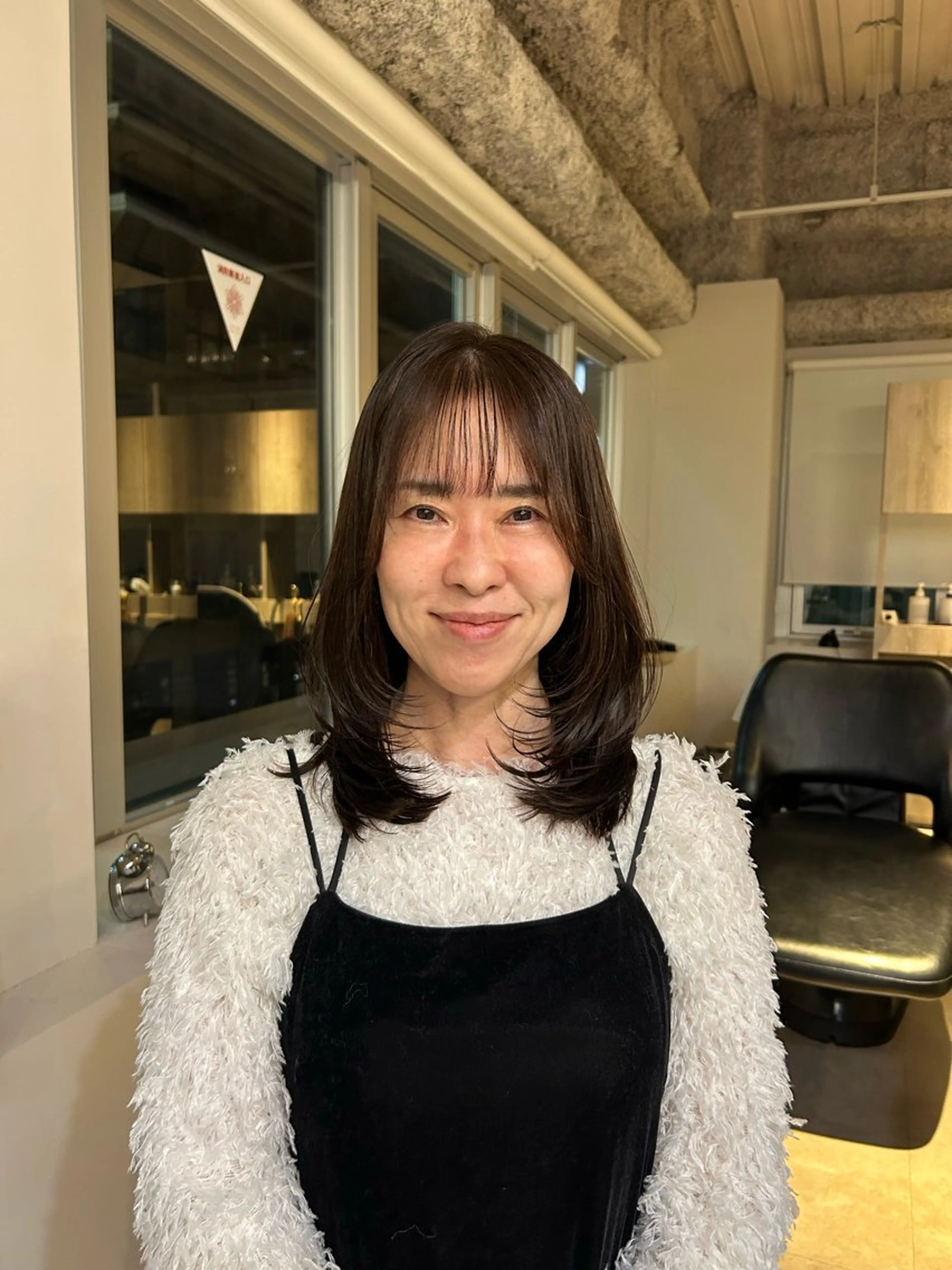 セミロング 韓国風ヘア レイヤーカット 似合わせカット MASHU chayamachi店所属・梅田美容室/美髪 /sayaのヘアスタイル