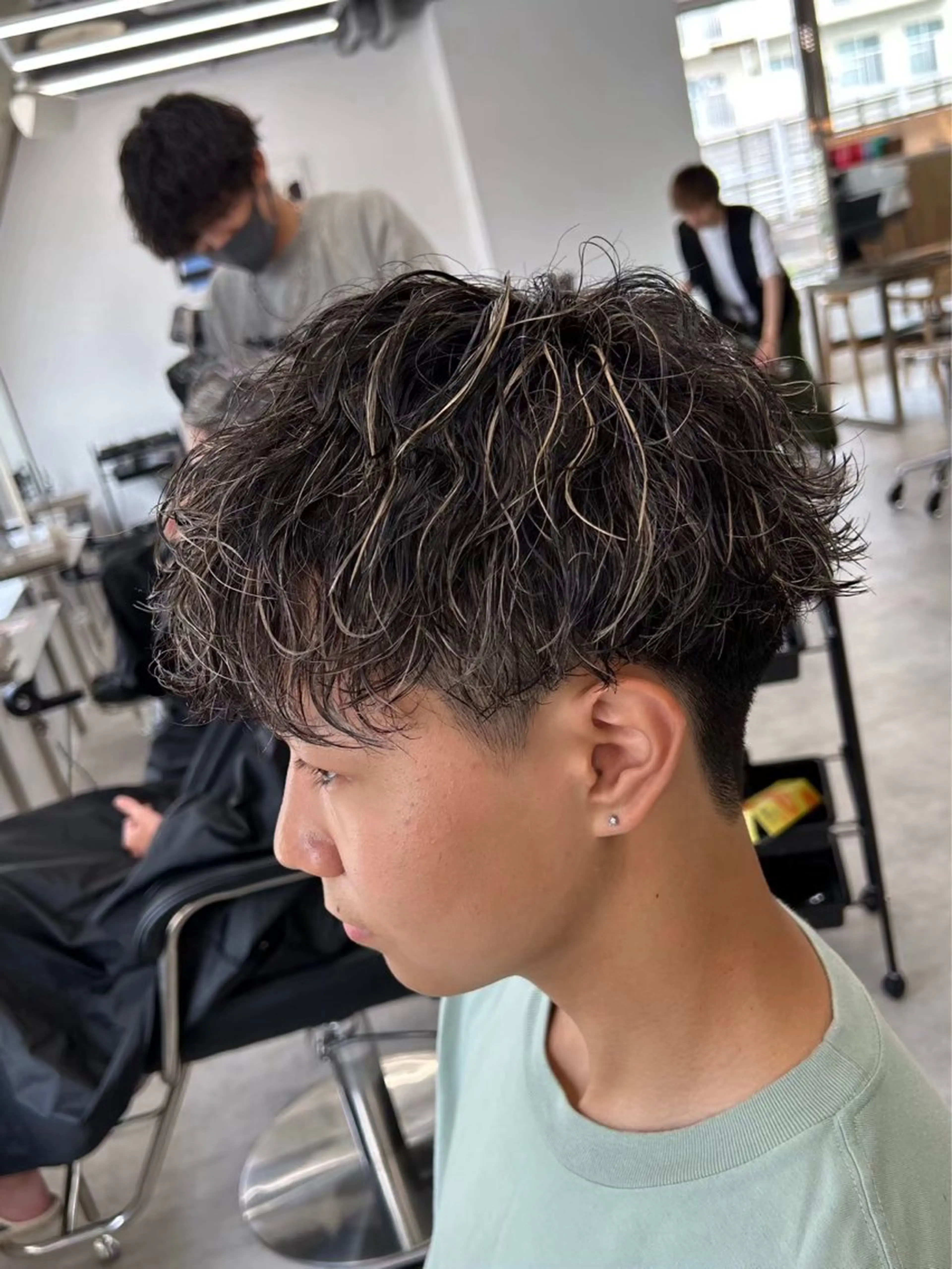 ショート カラー パーマ メンズ カット ヘアカラー パーマ メンズパーマ/新潟/ 万代／田崎亮🌟のヘアスタイル