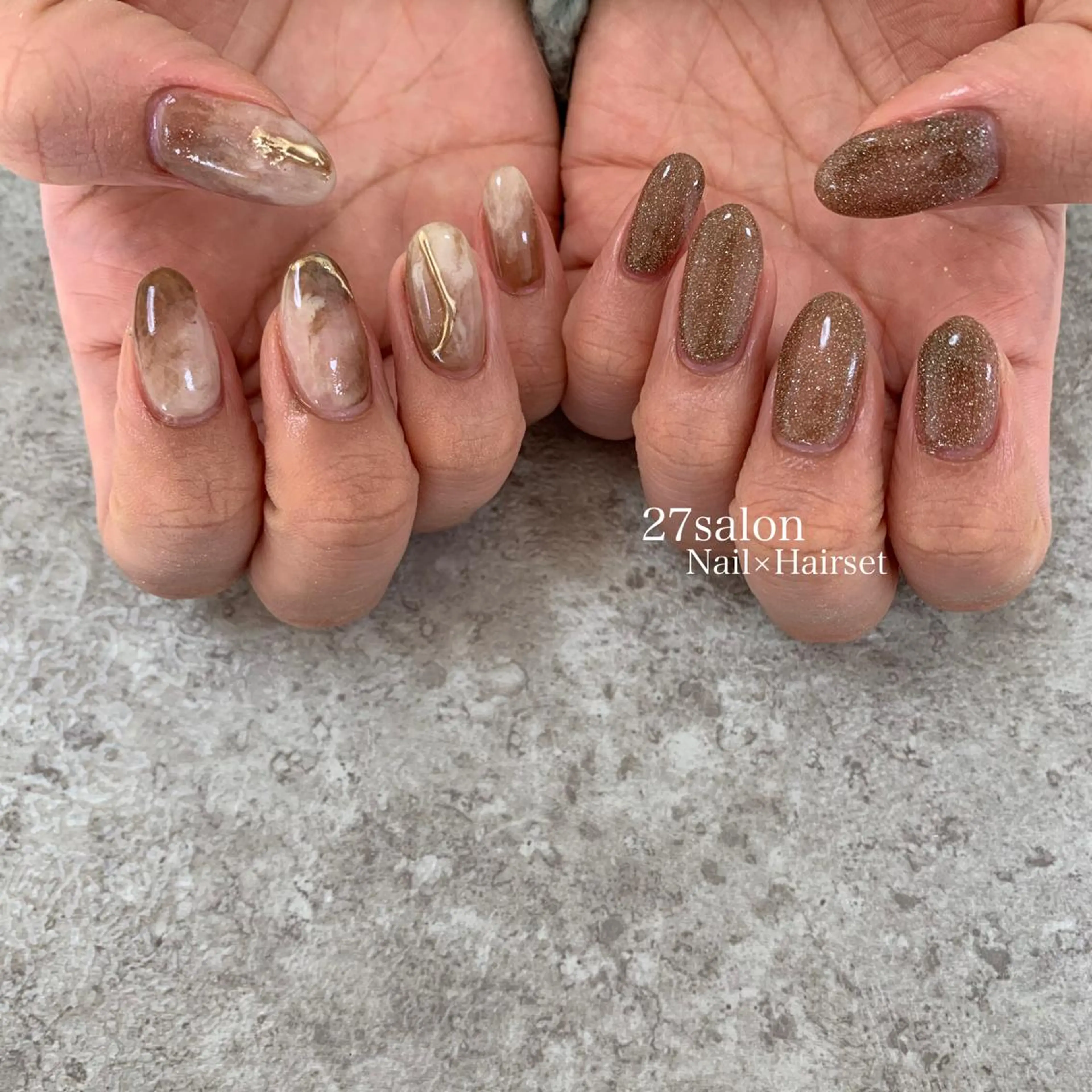 ネイル アートネイル フラッシュネイル ハンドネイル 27salon yuinaのネイルデザイン