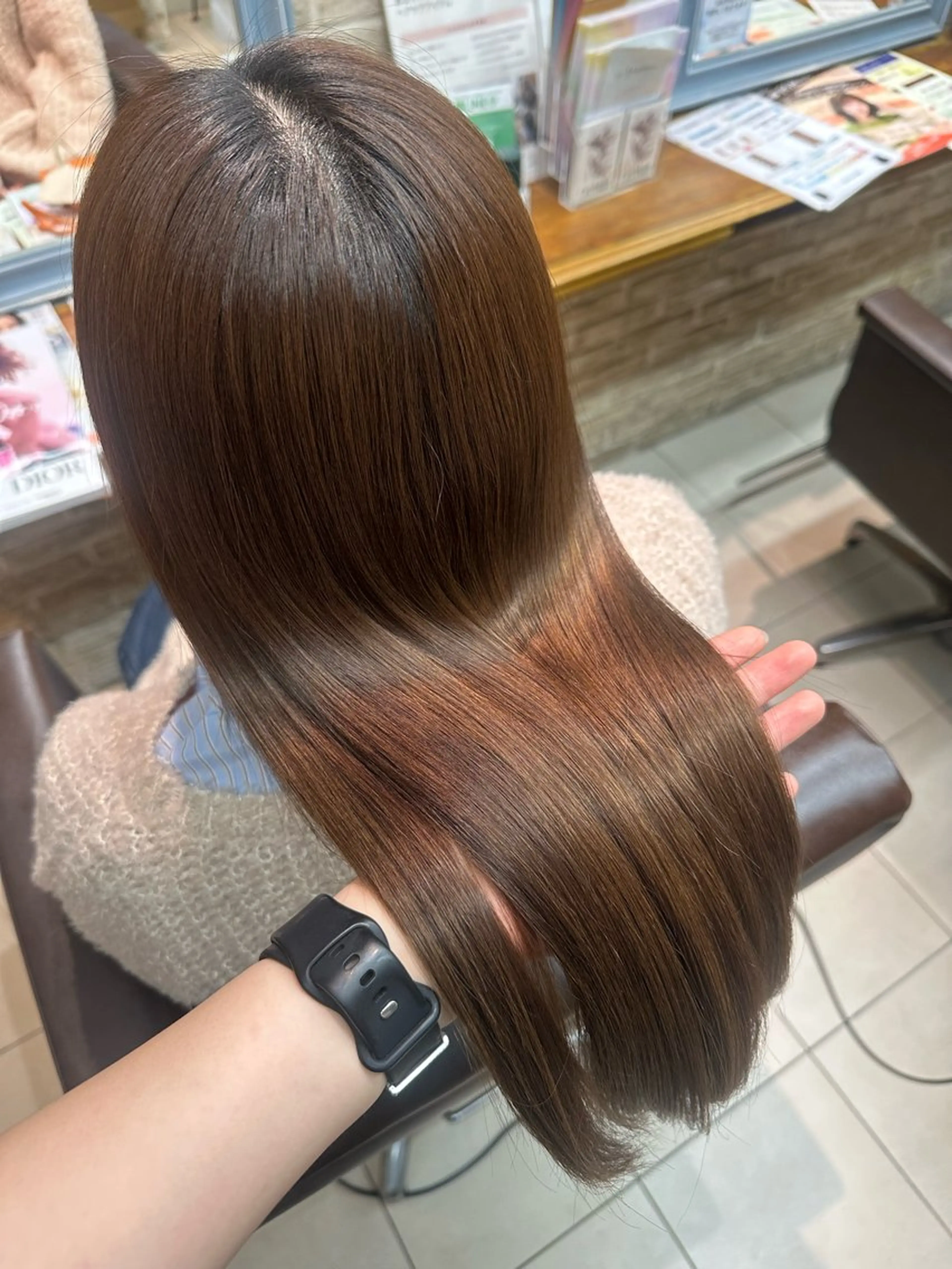 ロング トリートメント ヘッドスパ 透明感ブラウン／縮毛 矯正／髪質改善🌿のヘアスタイル