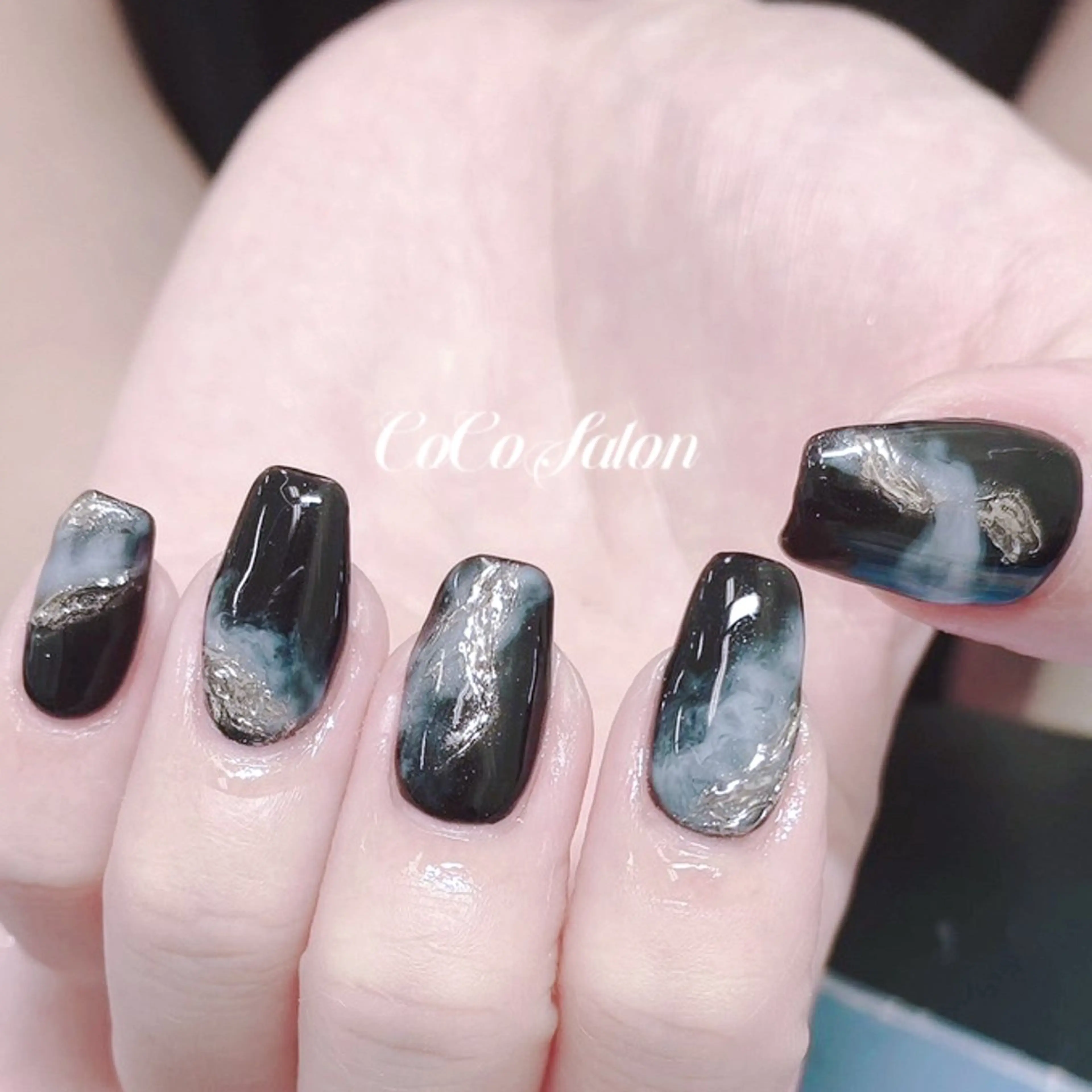 ネイル 長さ出し ジェルネイル ホログラムネイル ラメ(グリッター) ミラーネイル ハンドネイル CoCoSalon ネイル/まつ毛予約のネイルデザイン