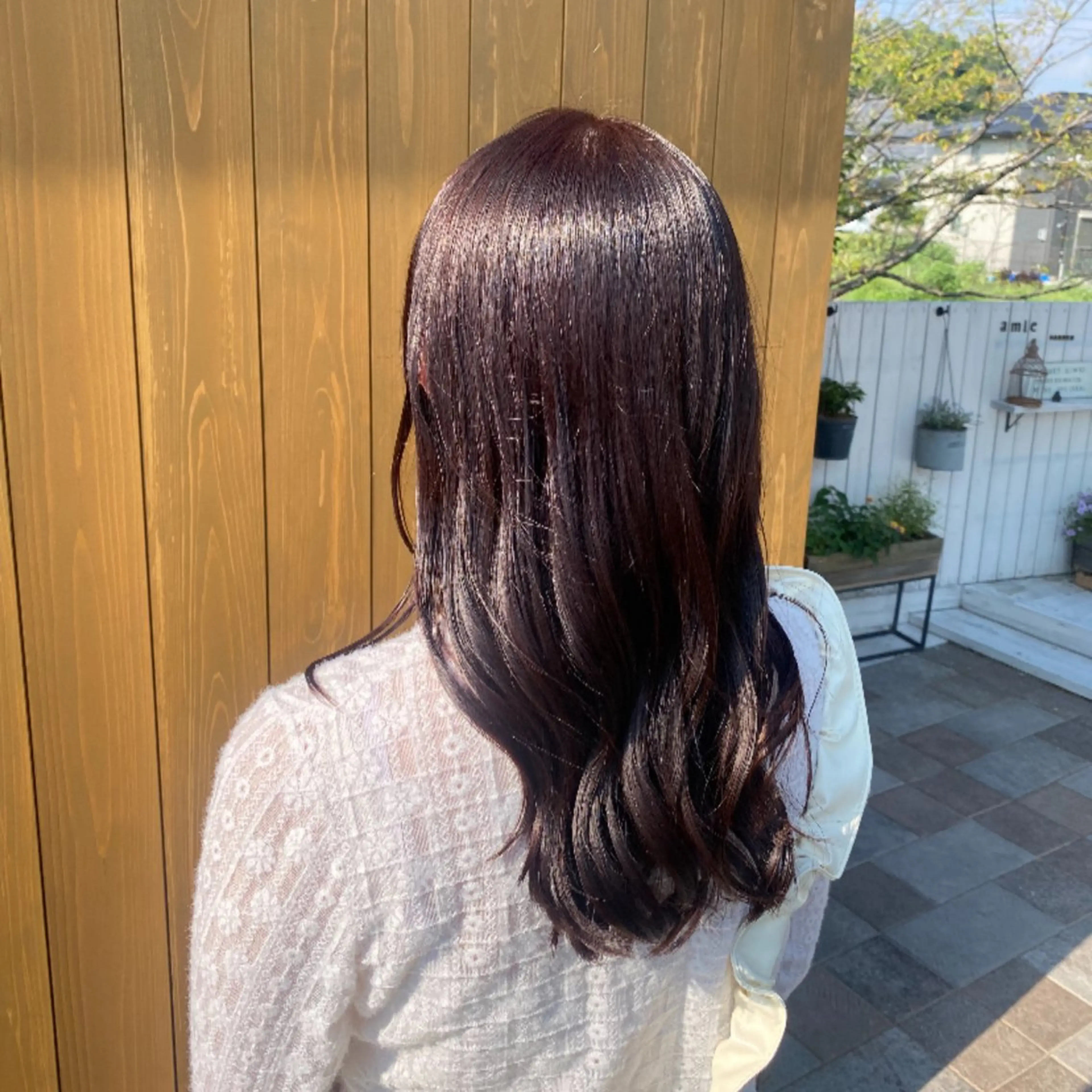 ロング カラー ブラウンカラー ピンクカラー ピンクブラウン 安藤 沙英のヘアスタイル