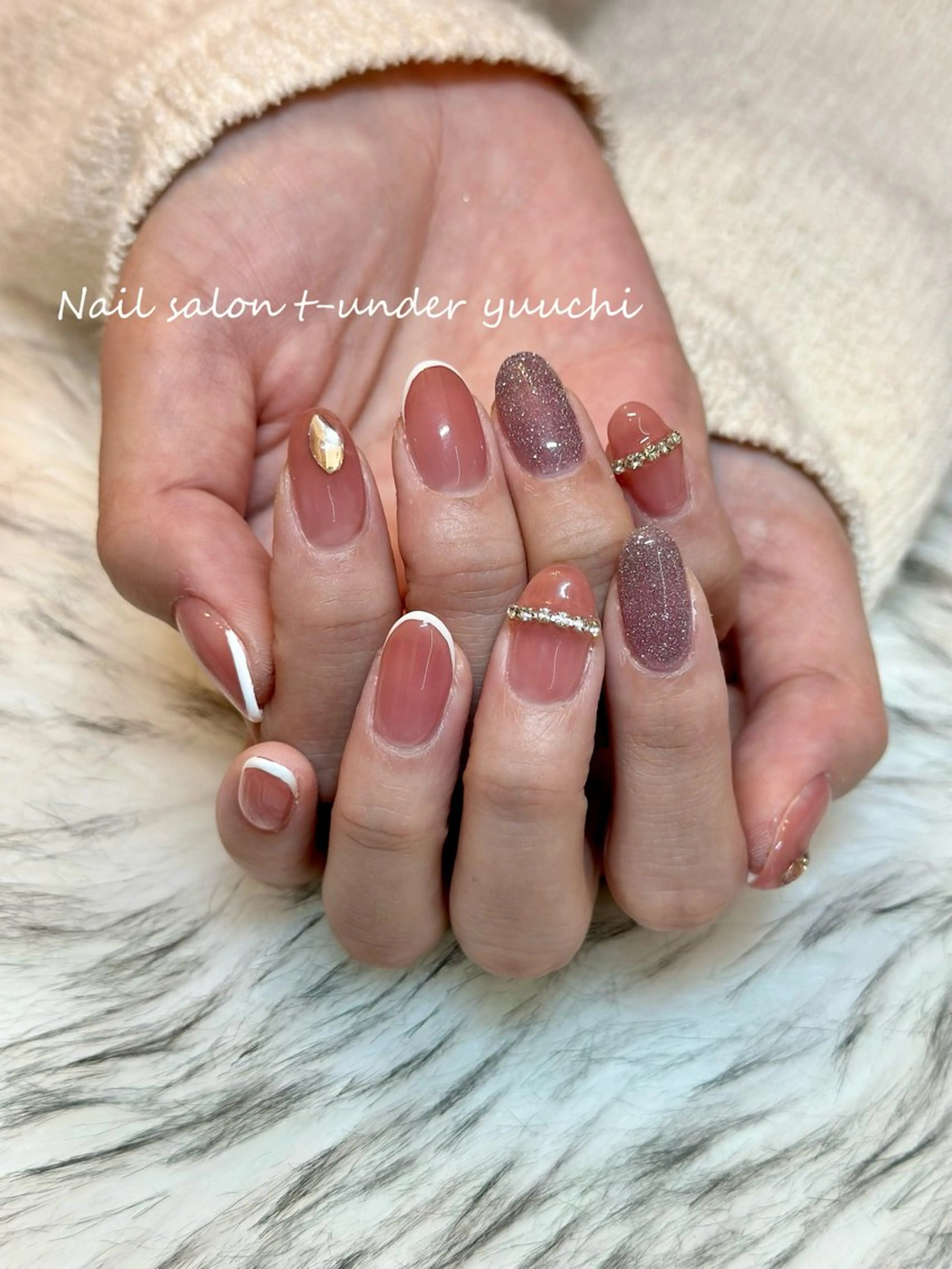 ネイル オフィスネイル ピンク Nailsalon yuuchiのネイルデザイン