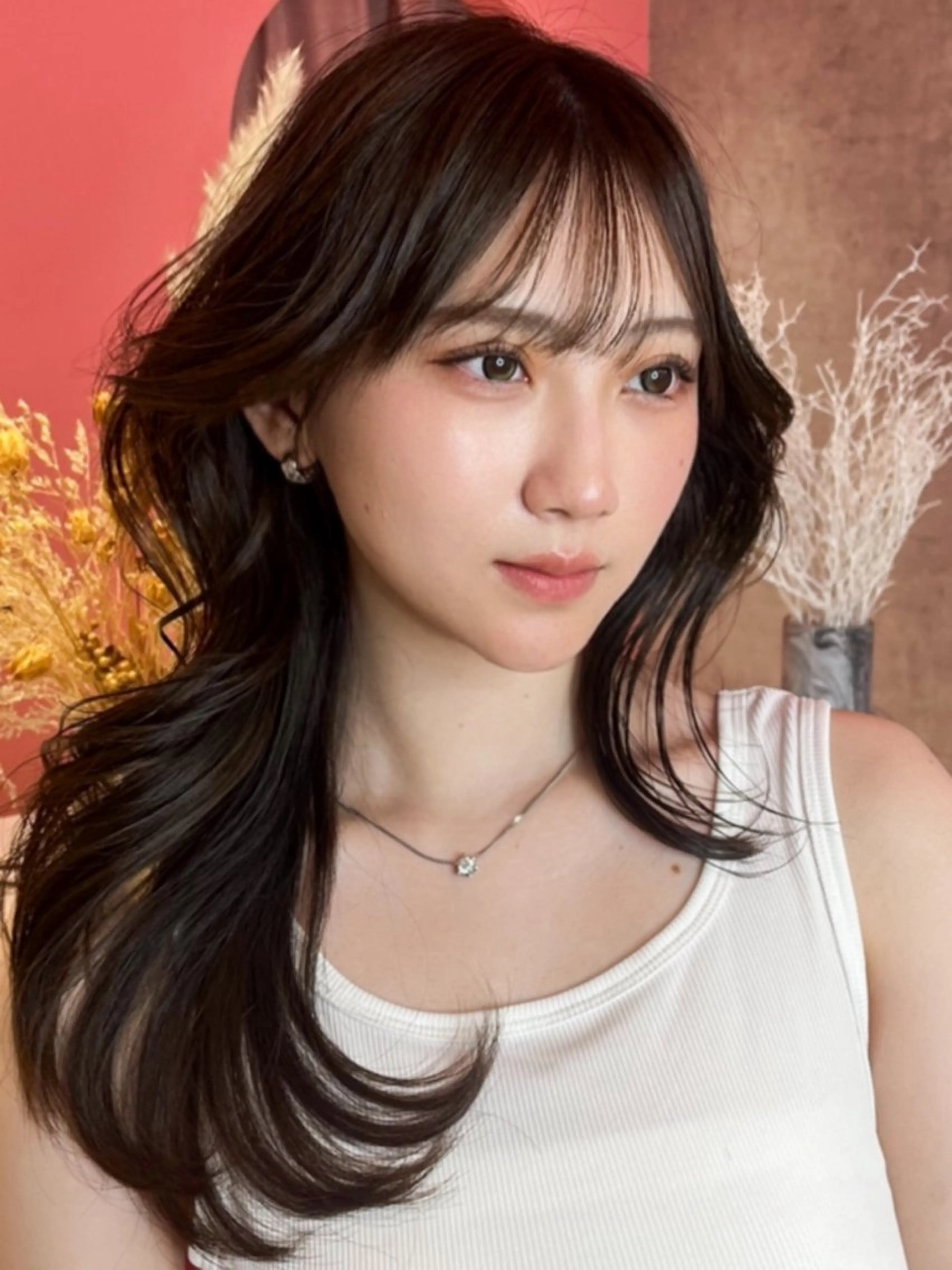 ミディアム カラー 山崎/ボブ縮毛矯正 レイヤー髪質改善のヘアスタイル