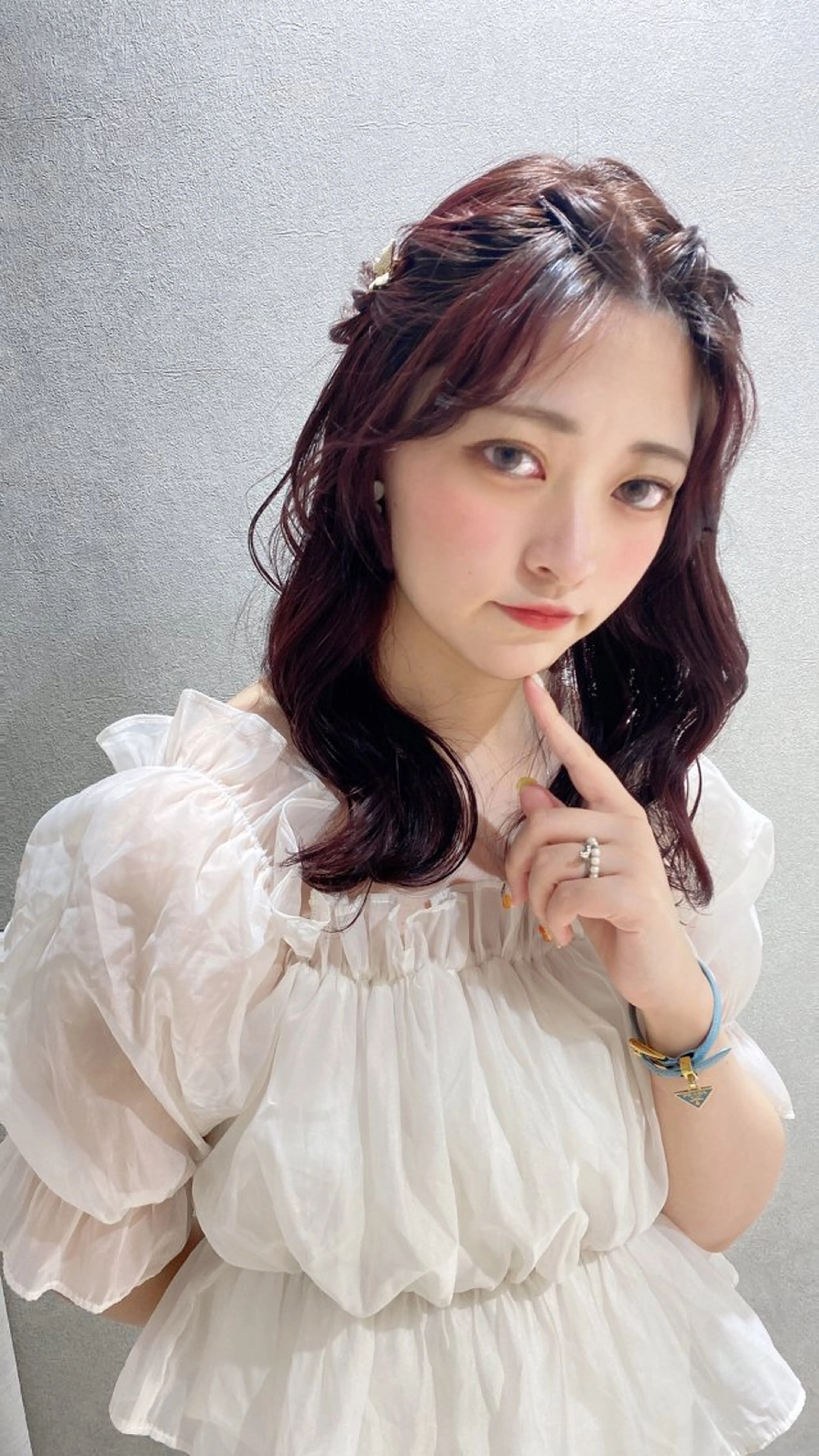 ミディアム ヘアアレンジ 🫧ブリーチなし 透明感カラーゆん🫧のヘアスタイル