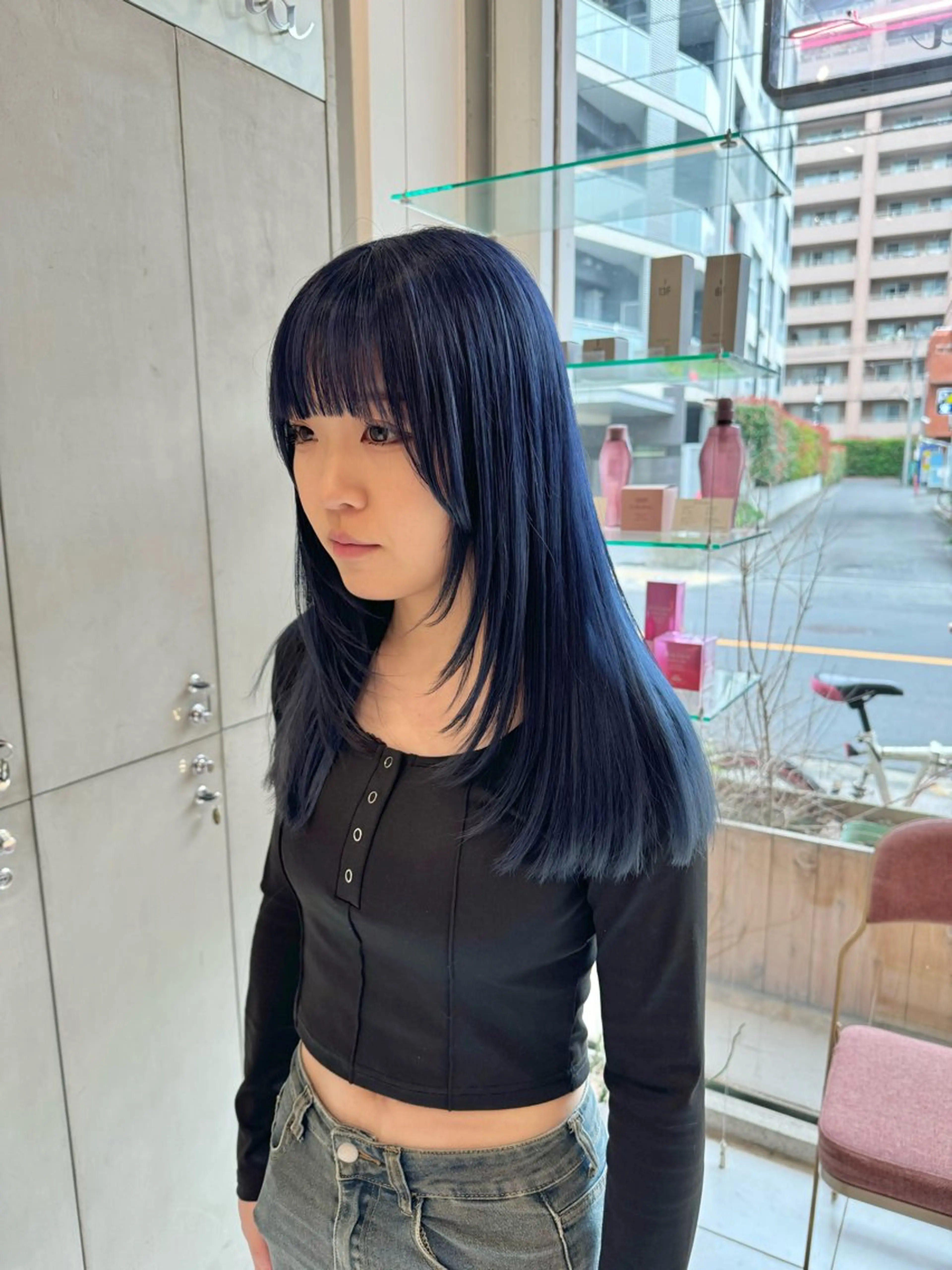 ロング カラー 顔まわりレイヤー レイヤーカット カット ヘアカラー ｱｵﾇﾏﾐﾕ☁️ /ボブ/ハイトーン/のヘアスタイル