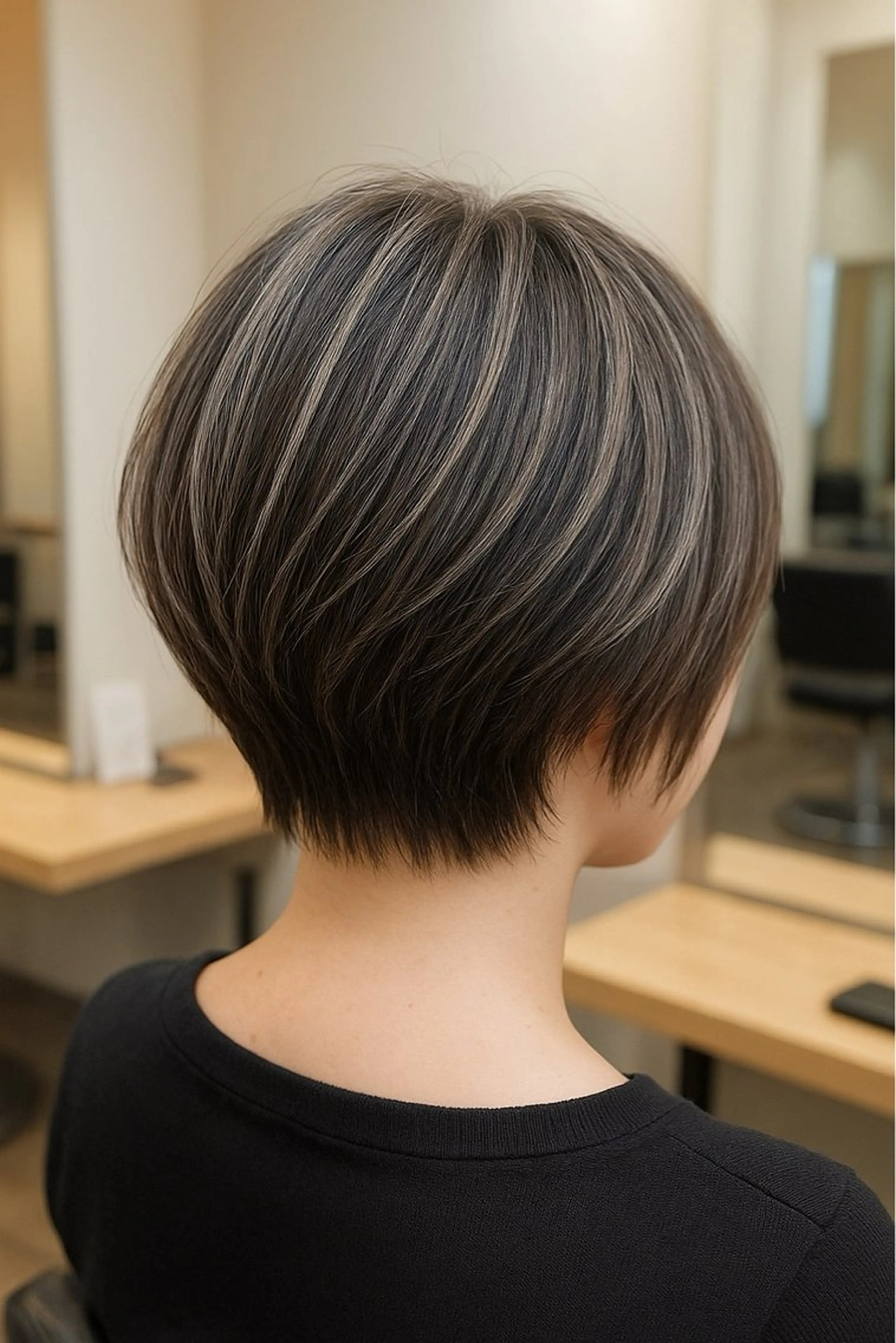 ショート ワンレンボブ ショートボブ ボブ 顔まわりレイヤー 顔周りカット ヘアカラー トリートメント 🥀ダブルカラー/ 縮毛矯正🥀ユイキのヘアスタイル