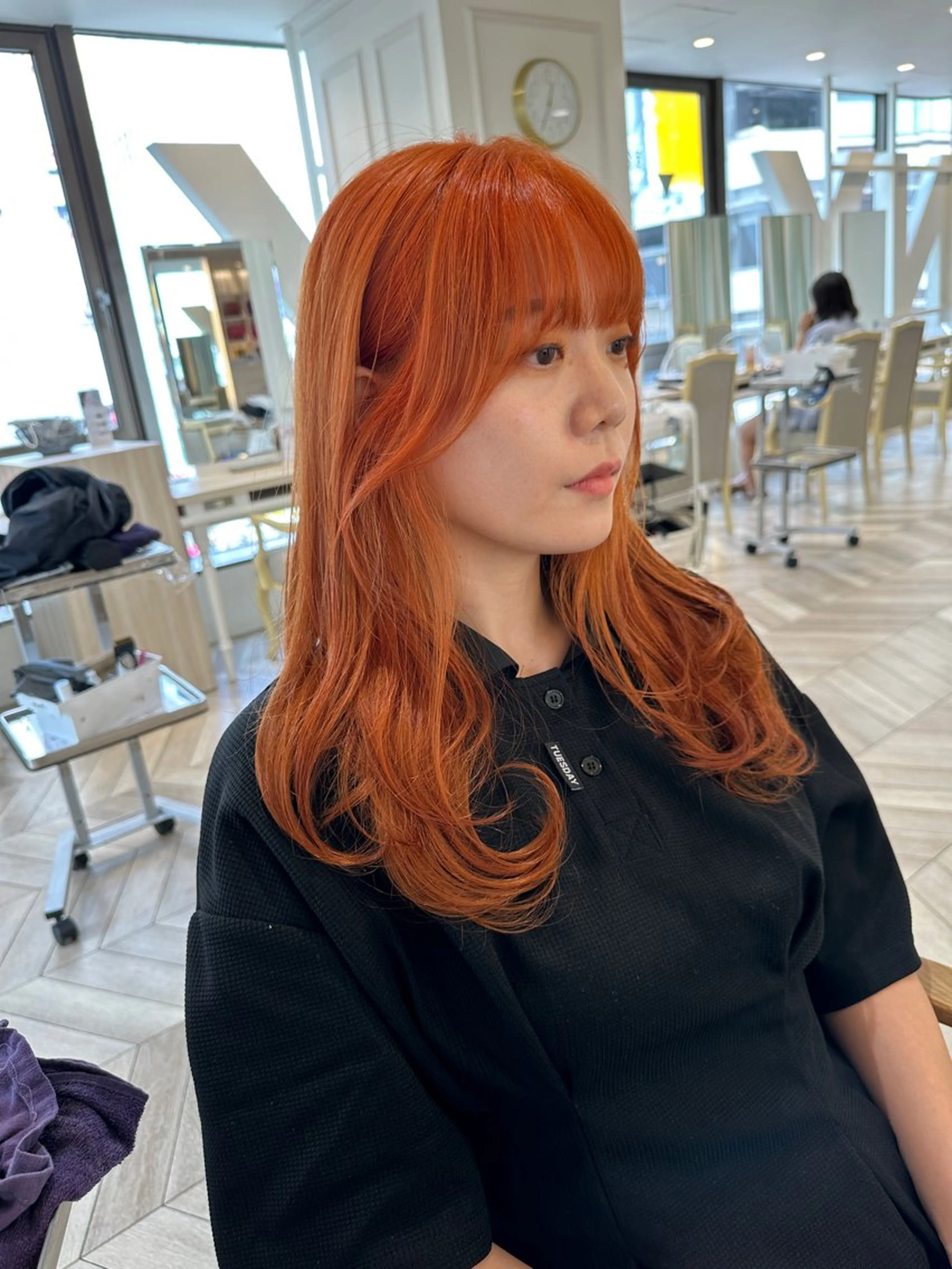 ロング ヘアカラー トリートメント ベージュ/インナー カラー🤍Rieのヘアスタイル