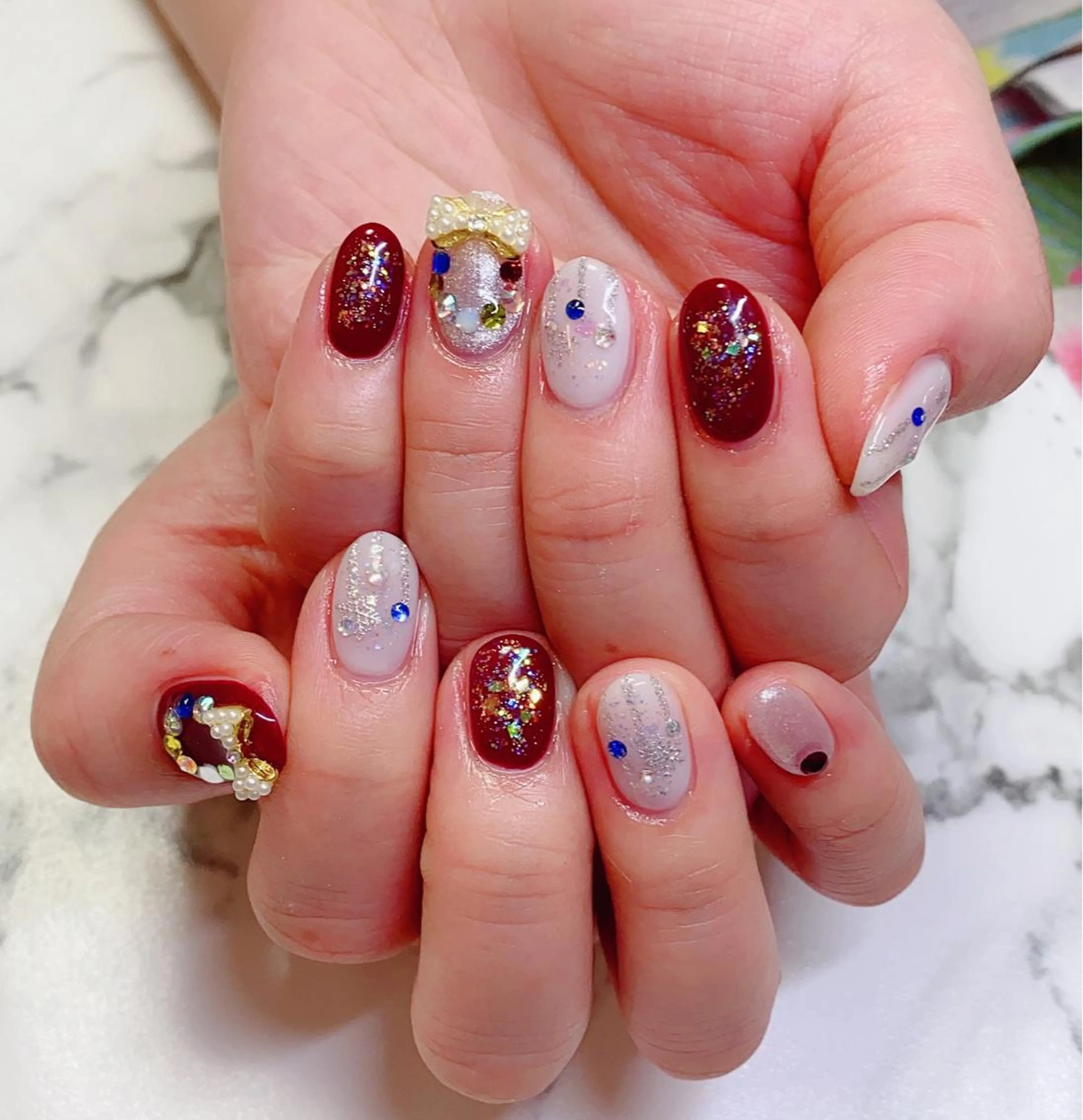 カラー ネイル アートネイル Q Free nailsのネイルデザイン