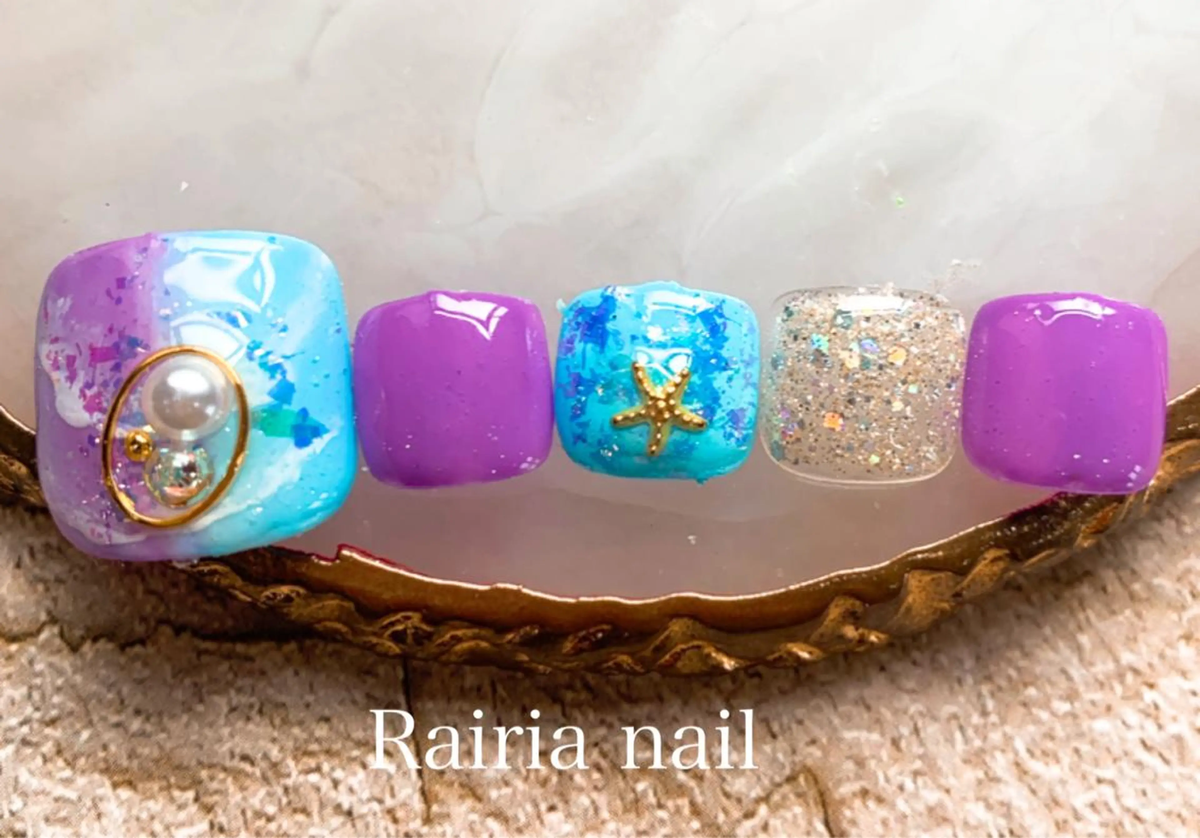 ネイル ジェルネイル パラジェル 夏ネイル Rairia nail本八幡店のネイルデザイン