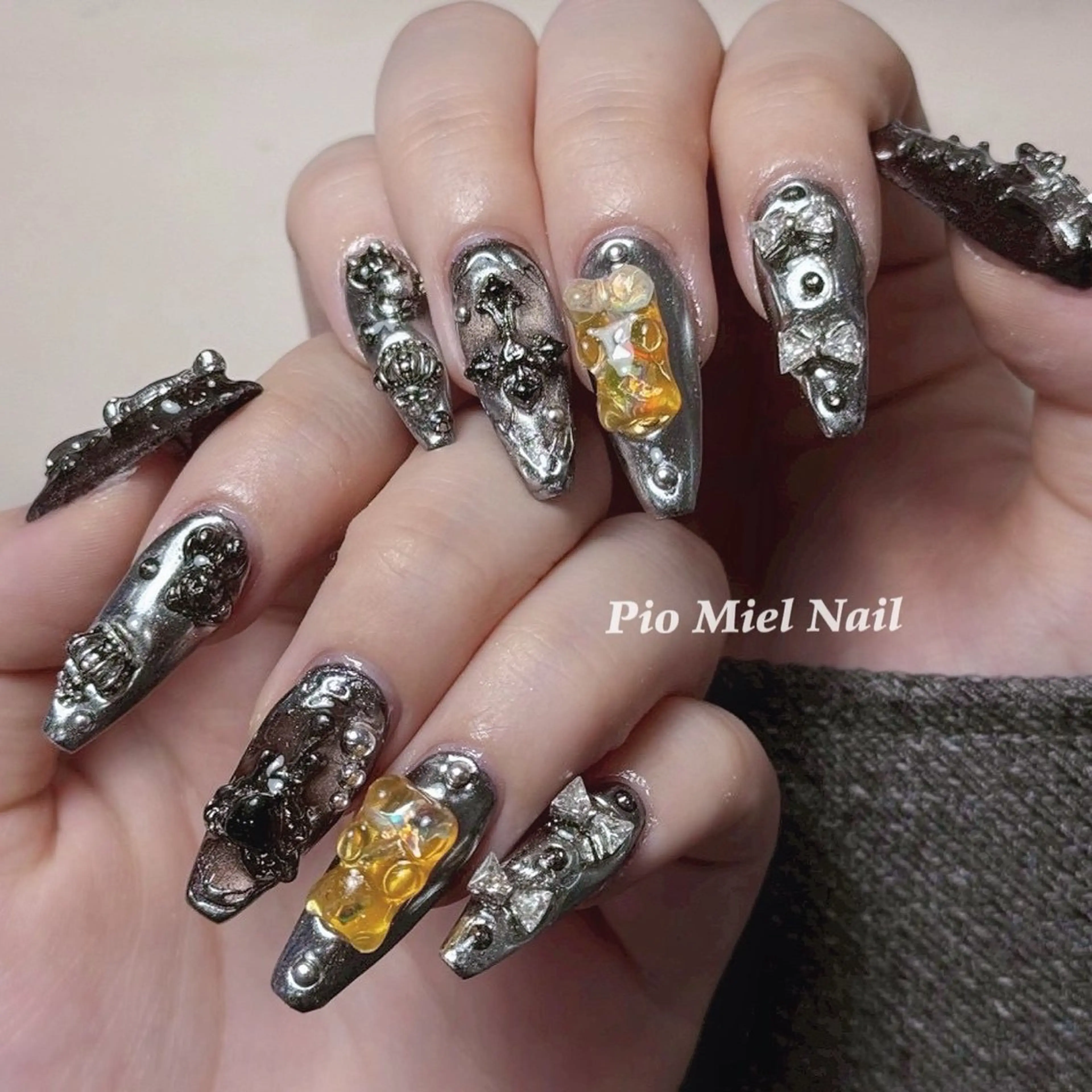 ネイル ハンドネイル HANA 長さだしのネイルデザイン