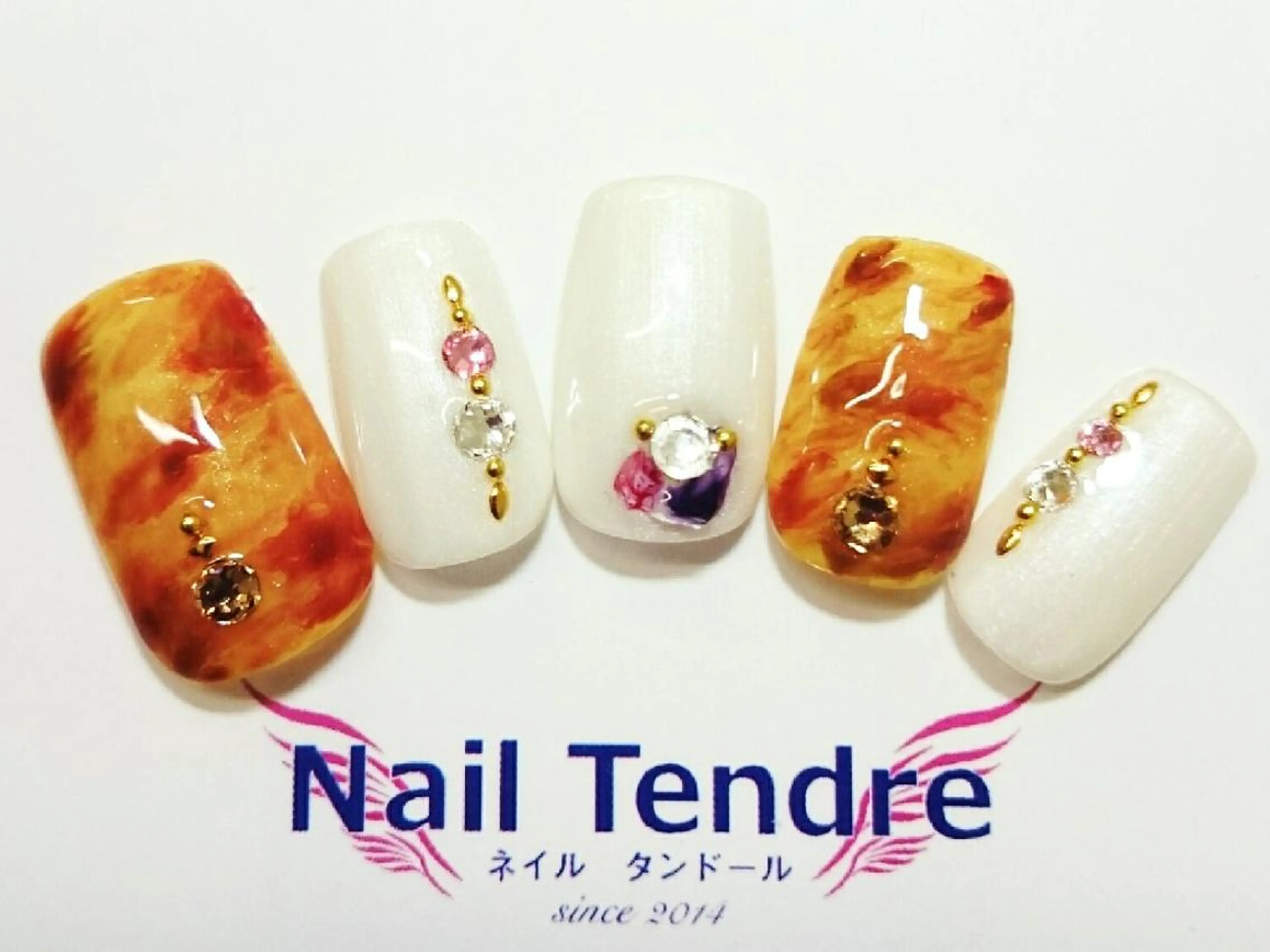ネイル アートネイル ジェルネイル ソフトジェル ストーンネイル ハンドネイル Nail  Tendreのネイルデザイン