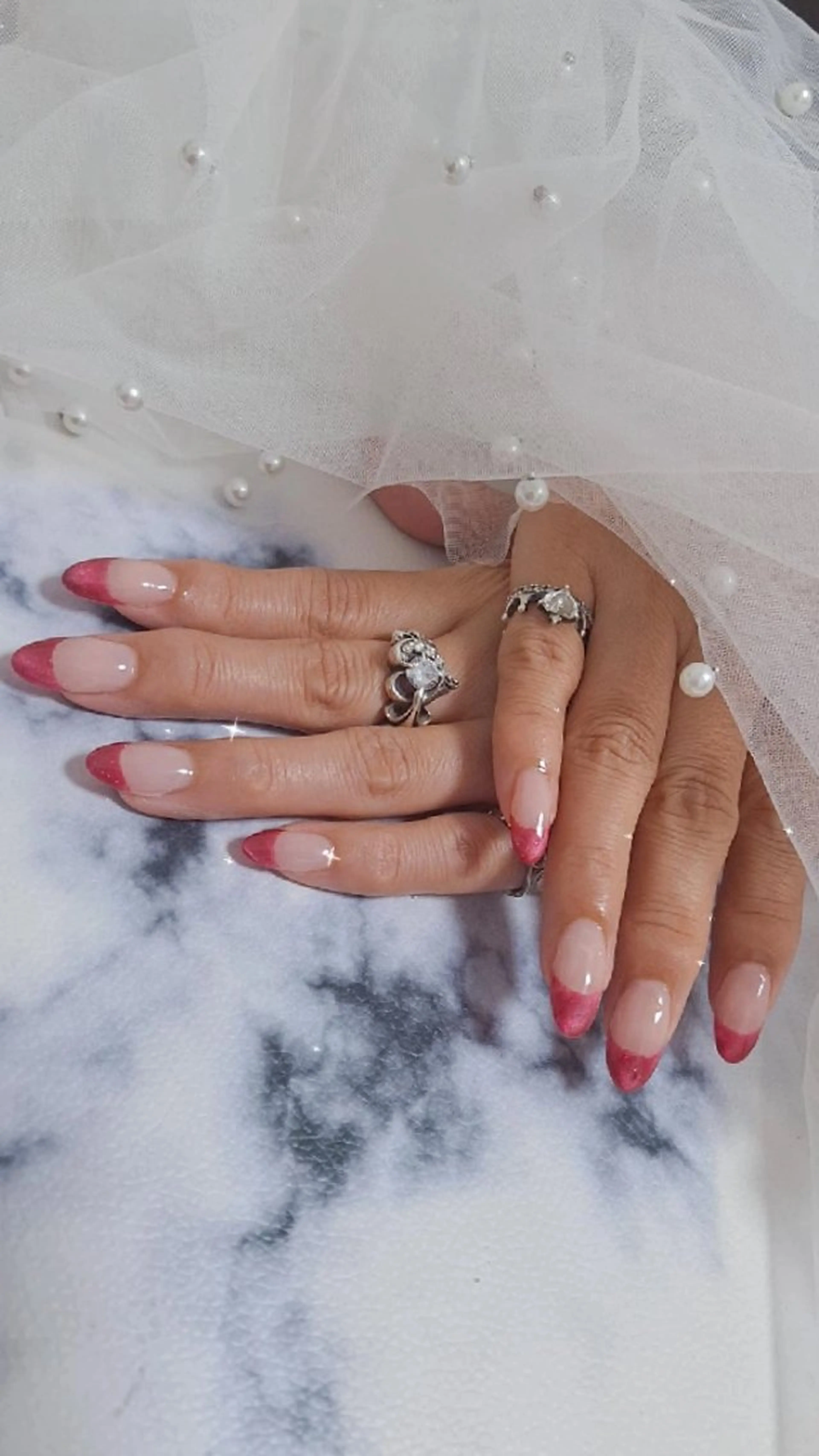 🌹平日&土曜🌹ハンドフレンチネイルベースカラーなし　オフあり🙆【指先より長さがある方】の写真