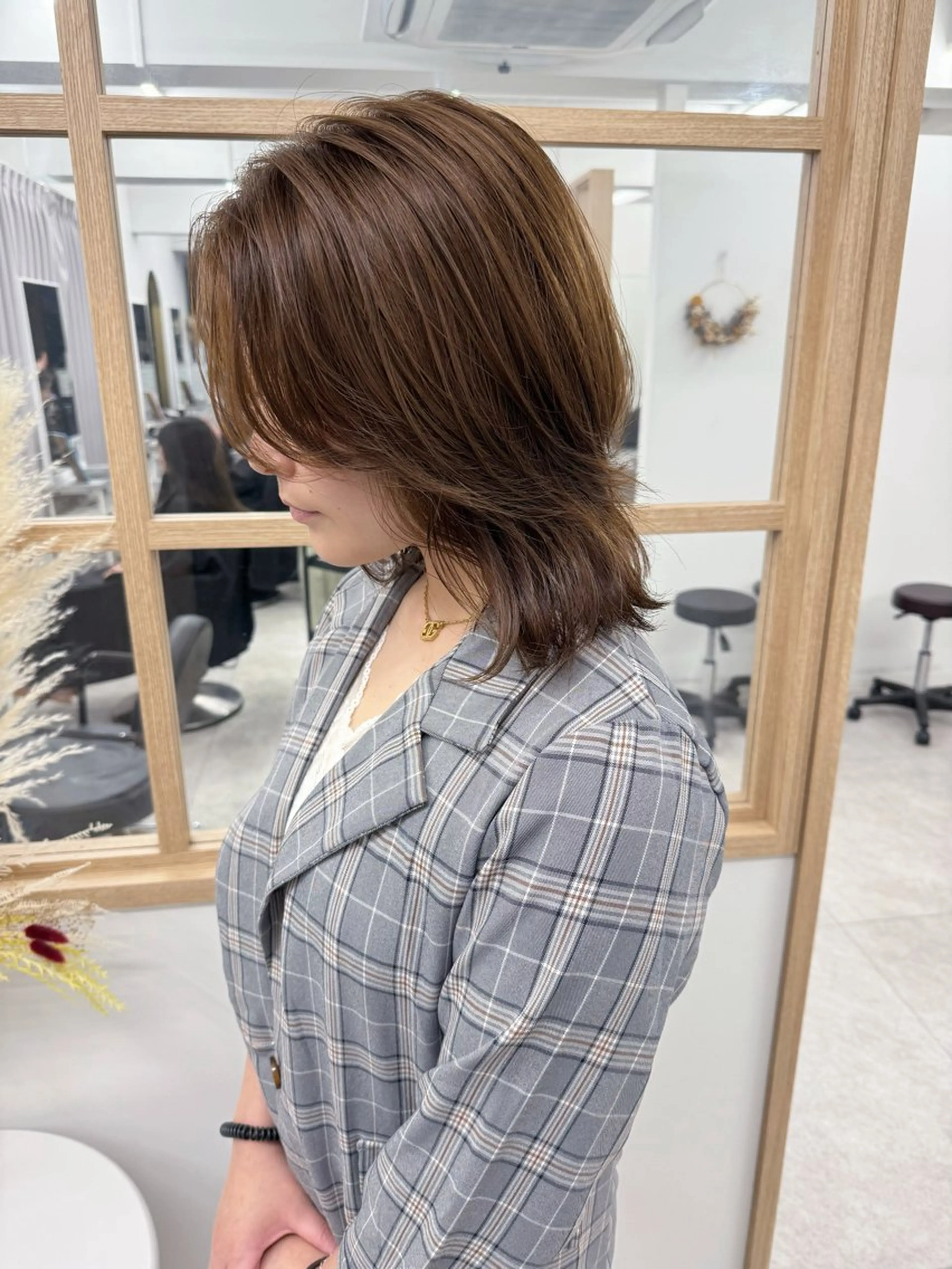 セミロング カラー レイヤーカット ウルフカット ウルフレイヤー カット ヘアカラー トリートメント ヘッドスパ Deseo 髪質改善 店長🫧ダイトのヘアスタイル