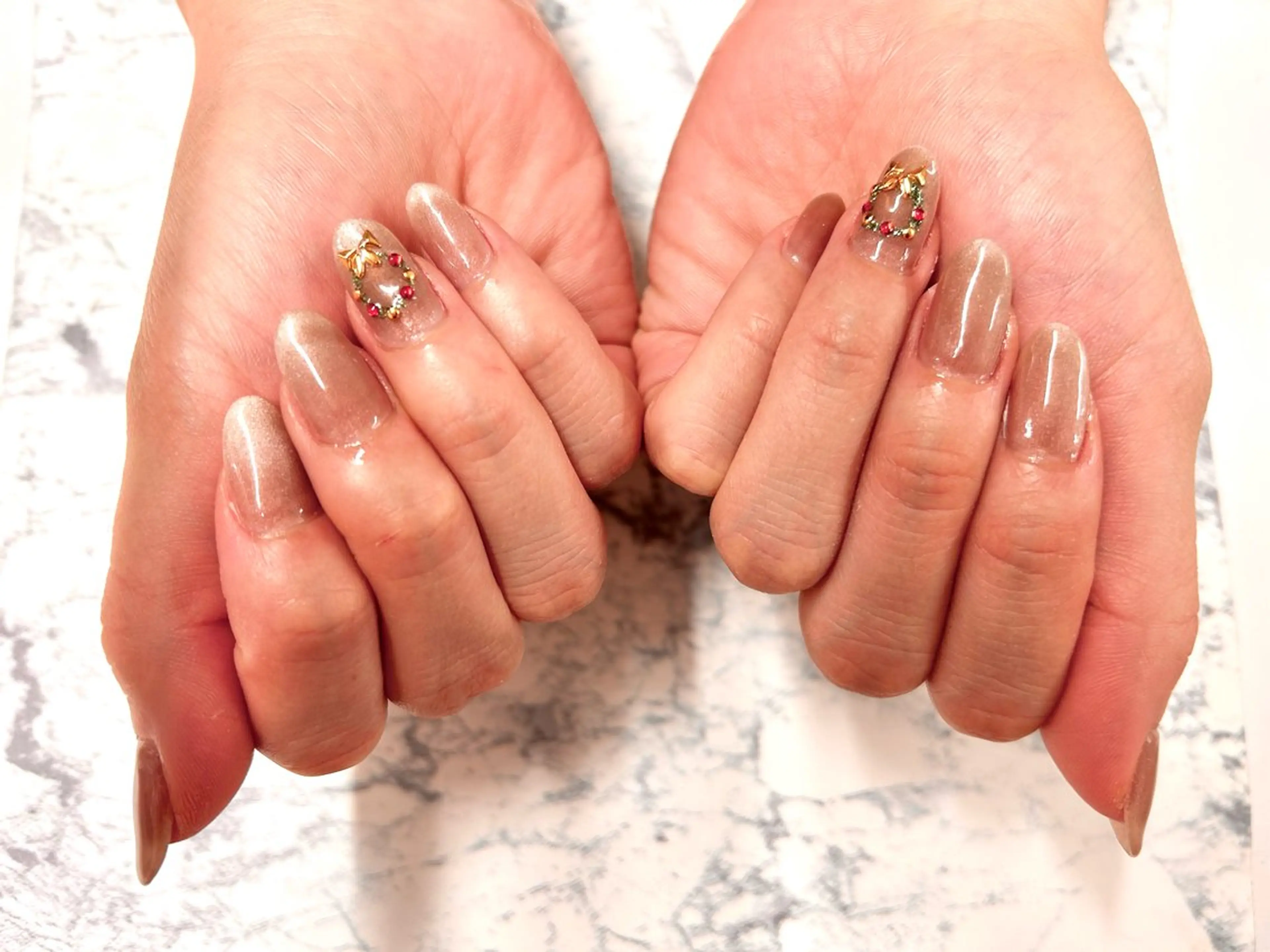 ネイル マグネットネイル 冬ネイル クリスマス 杉山 ネイリストのネイルデザイン