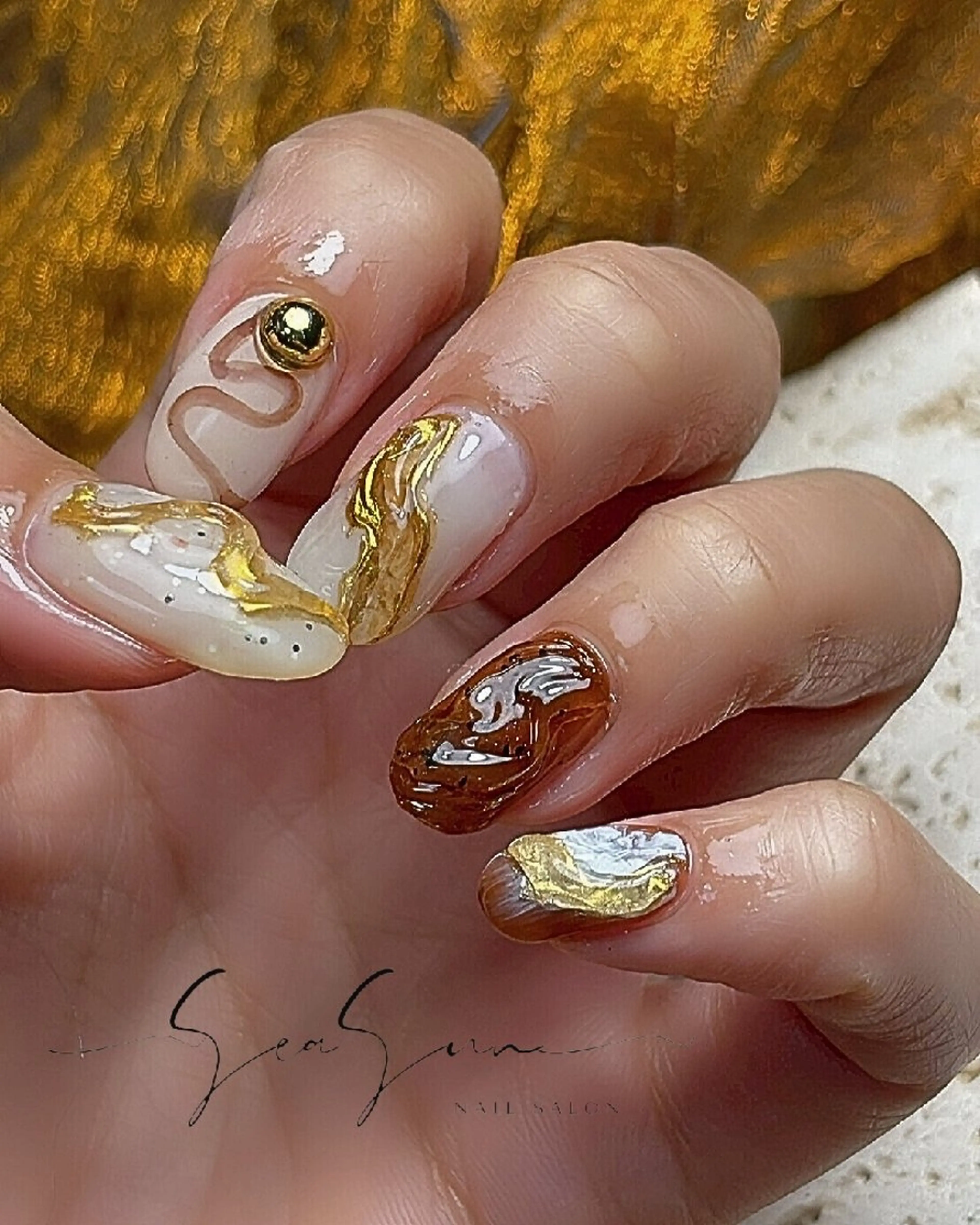 ネイル ニュアンスネイル ハンドネイル 白馬ネイルサロン （しーさん）のネイルデザイン