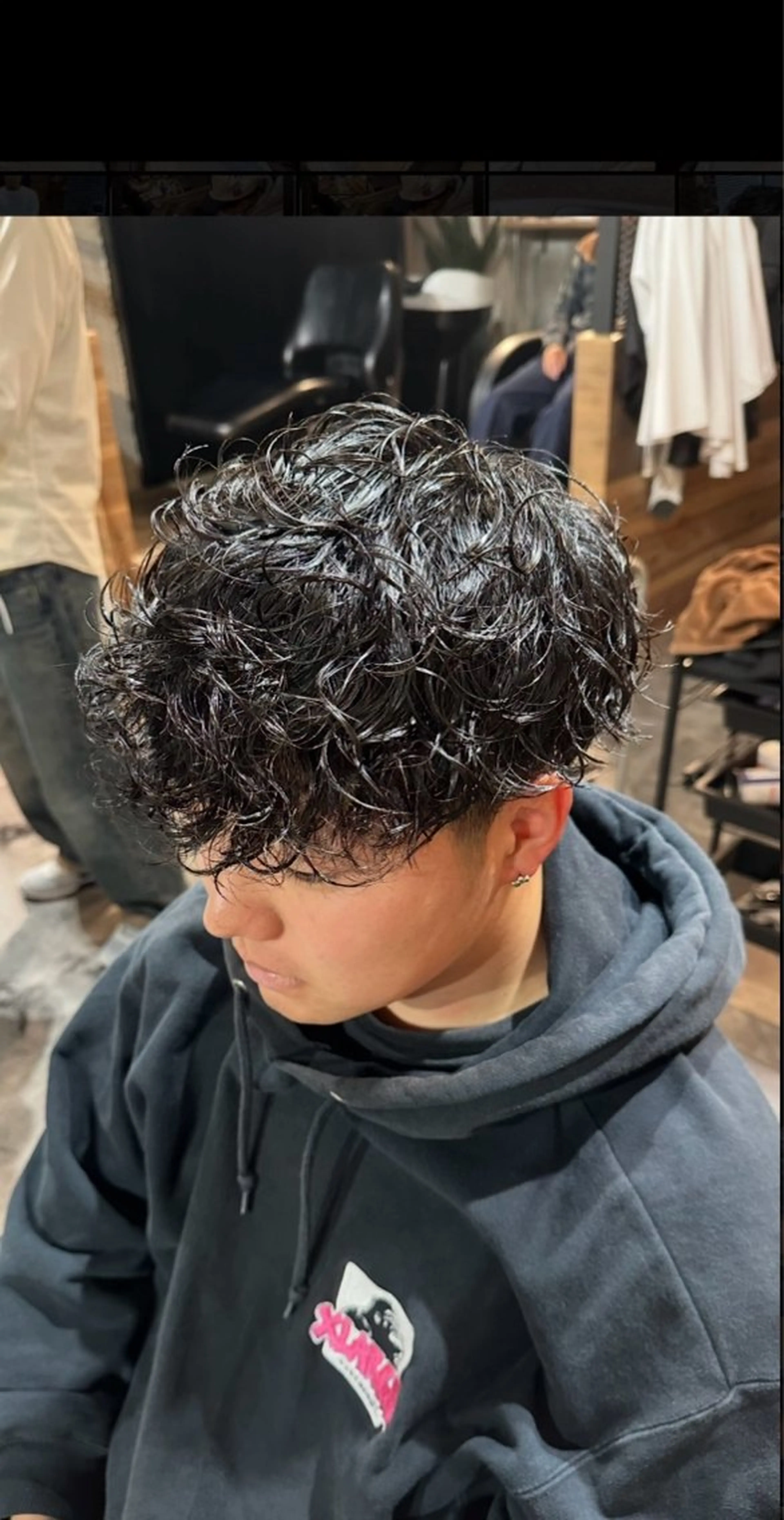 ショート パーマ メンズ カット パーマ 苗村 阿旺のヘアスタイル
