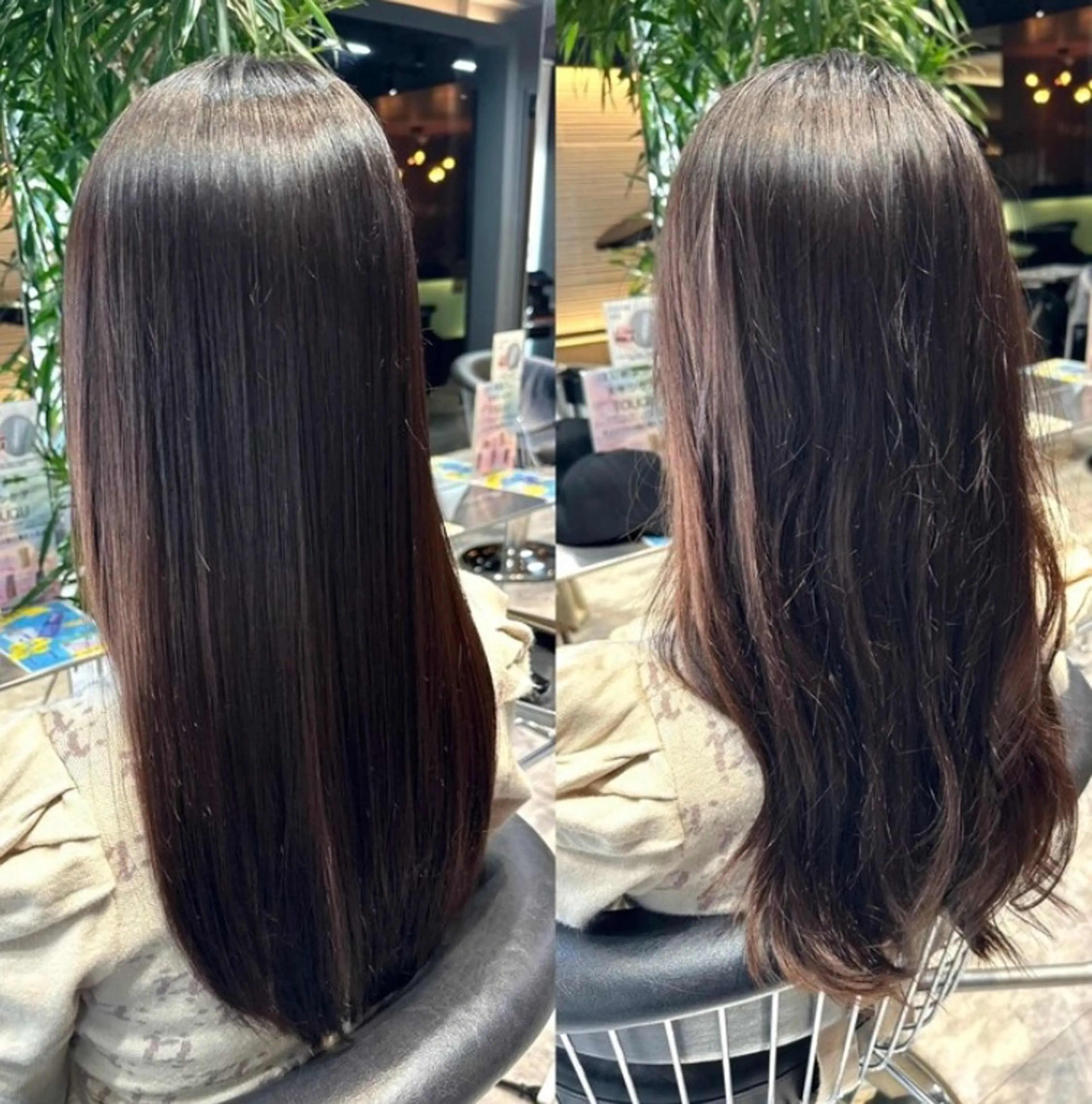 ロング トリートメント 酸性ストレート 酸熱トリートメント ヘアカラー 縮毛矯正 トリートメント 美髪矯正/酸性ストレ ート/艶カラー/堅田のヘアスタイル