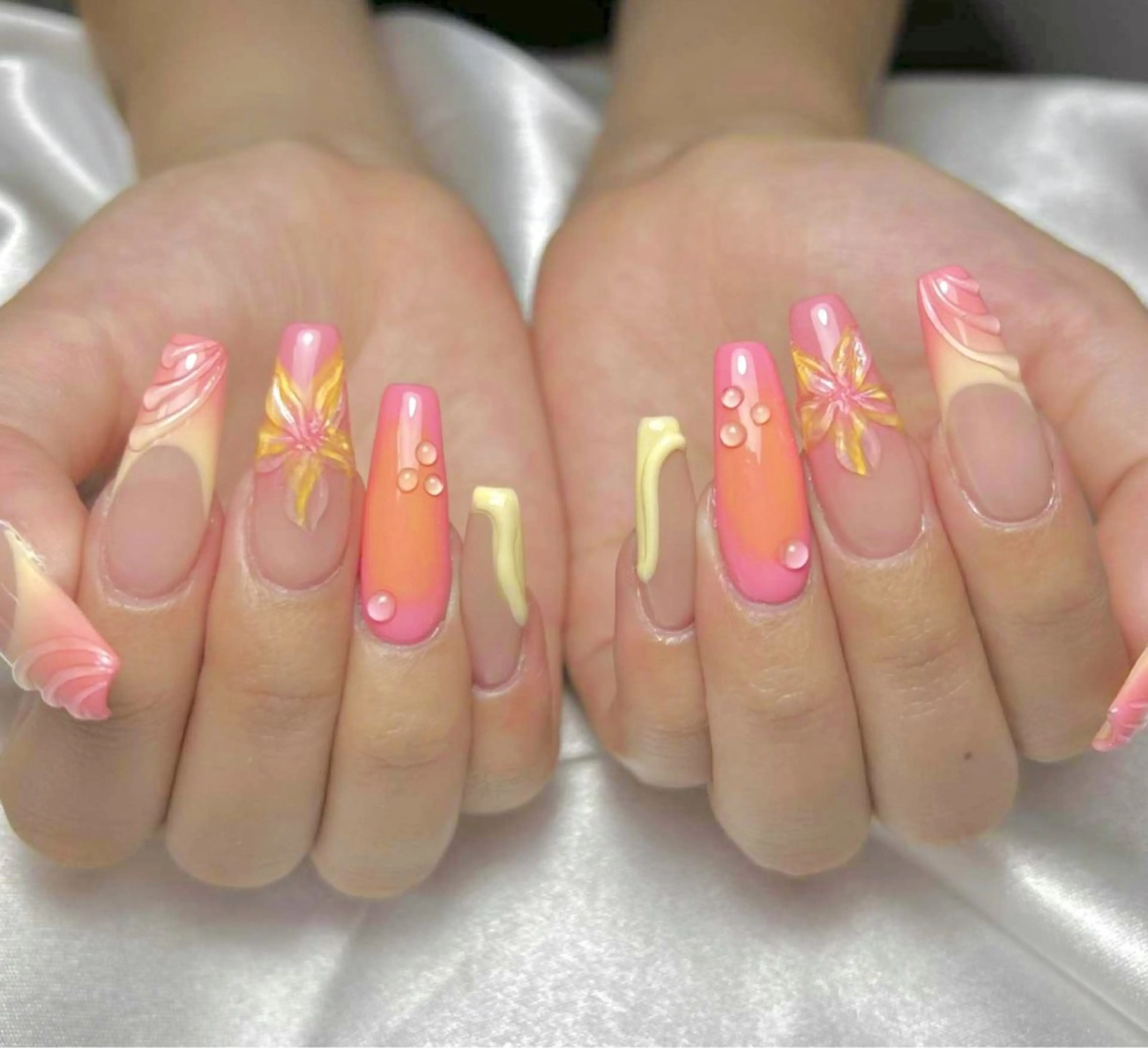 ネイル 長さ出し フレンチネイル 韓国ネイル レース マグネットネイル ハンドネイル nami ナミのネイルデザイン