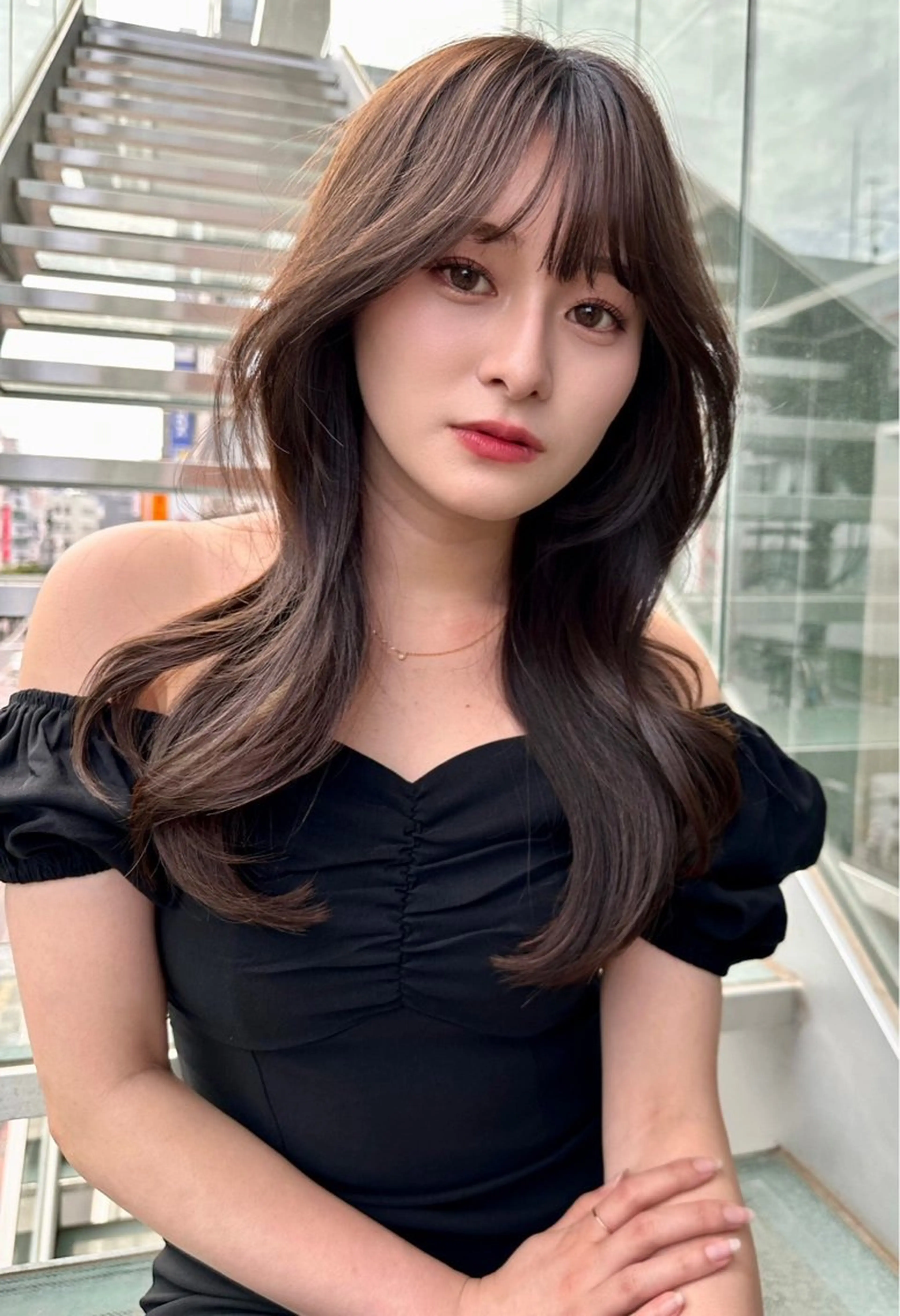 ミディアム 韓国顔周りヘア 🇰🇷💐石井遥のヘアスタイル