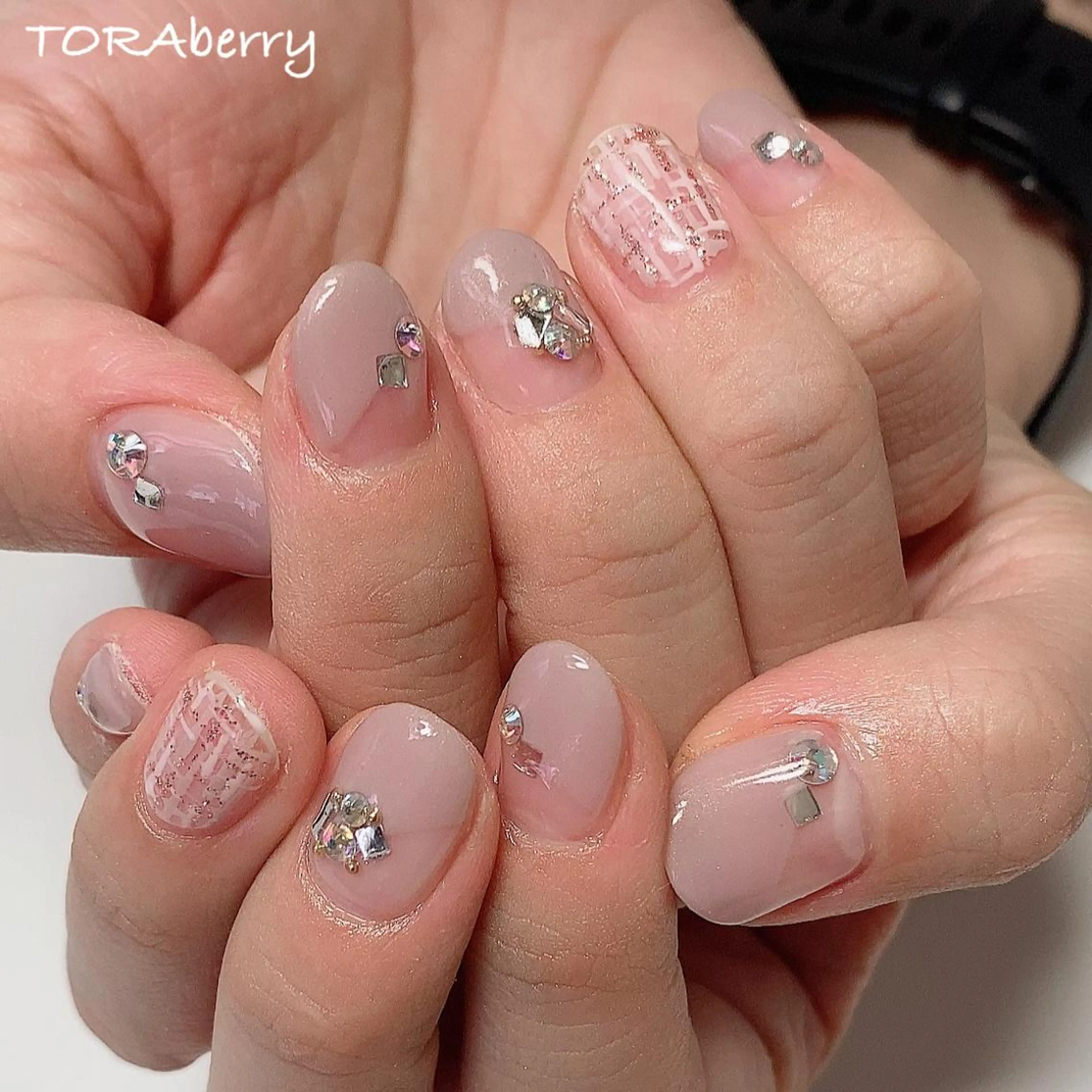 ネイル ツイードネイル ハンドネイル ネイリスト なつみのネイルデザイン