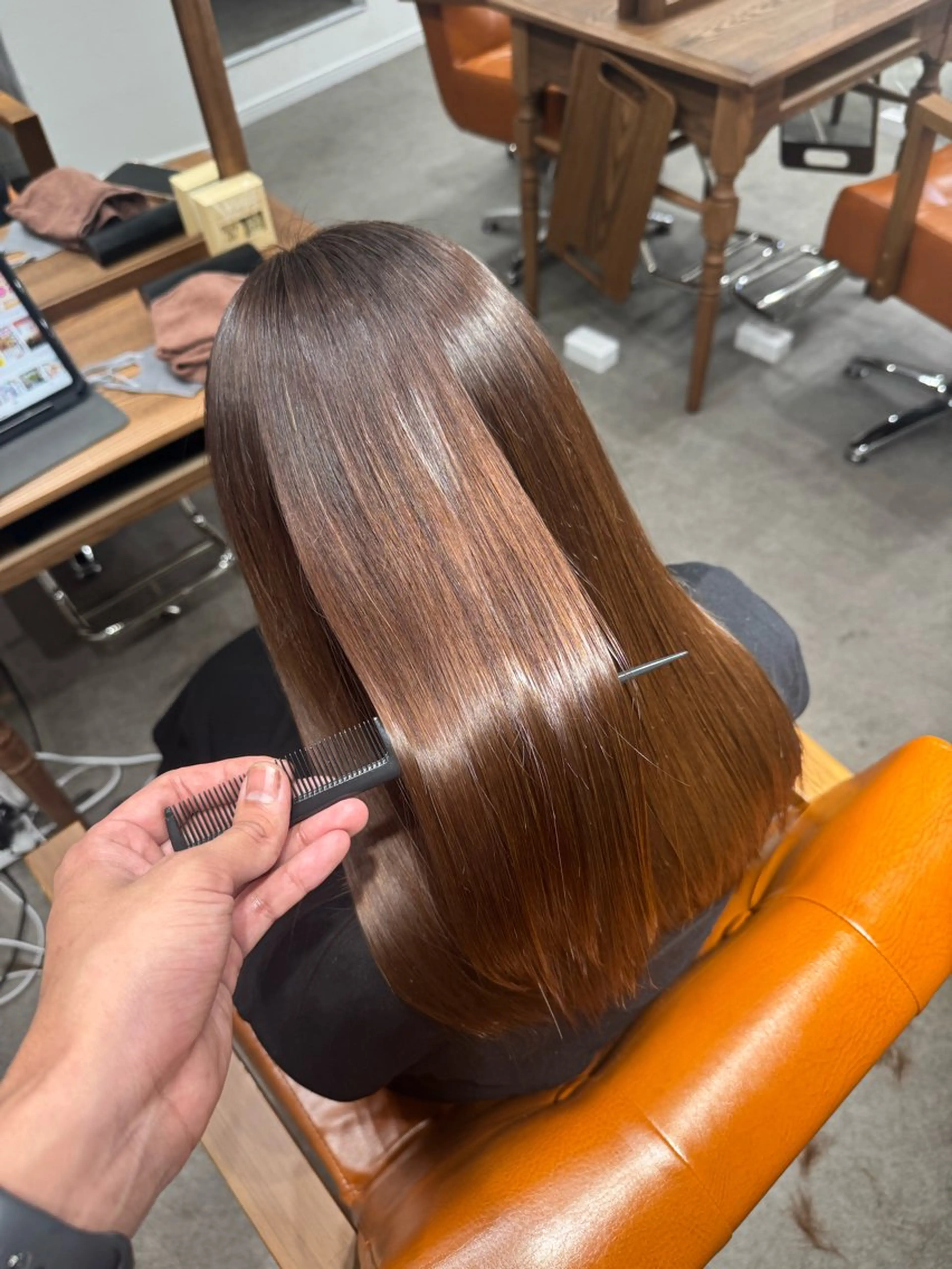 ロング カット ヘアカラー 髪質改善縮毛✨ 泉谷彪芽のヘアスタイル