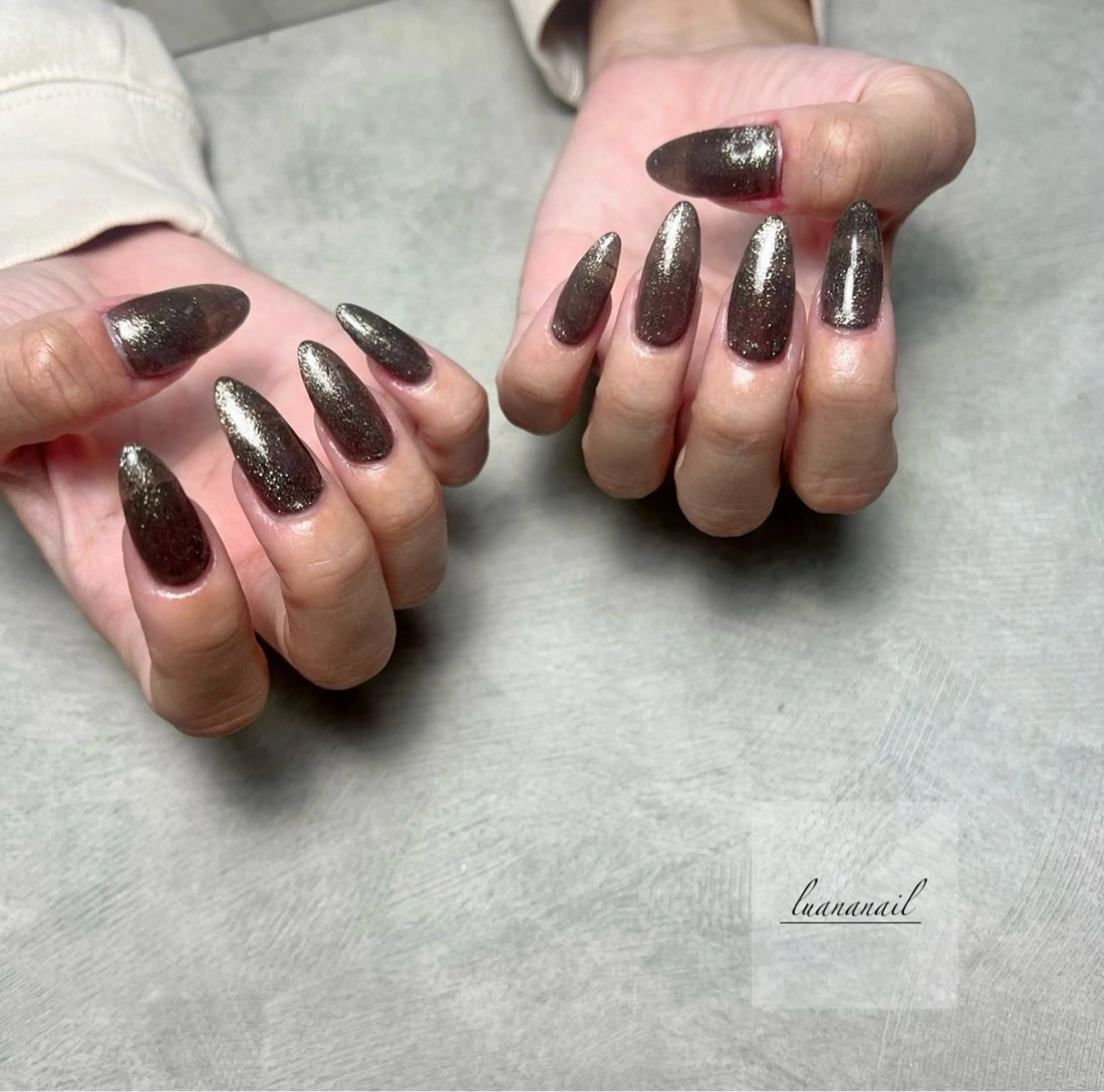 ネイル ラメ(グリッター) ワンカラーネイル ハンドネイル luana nailのネイルデザイン