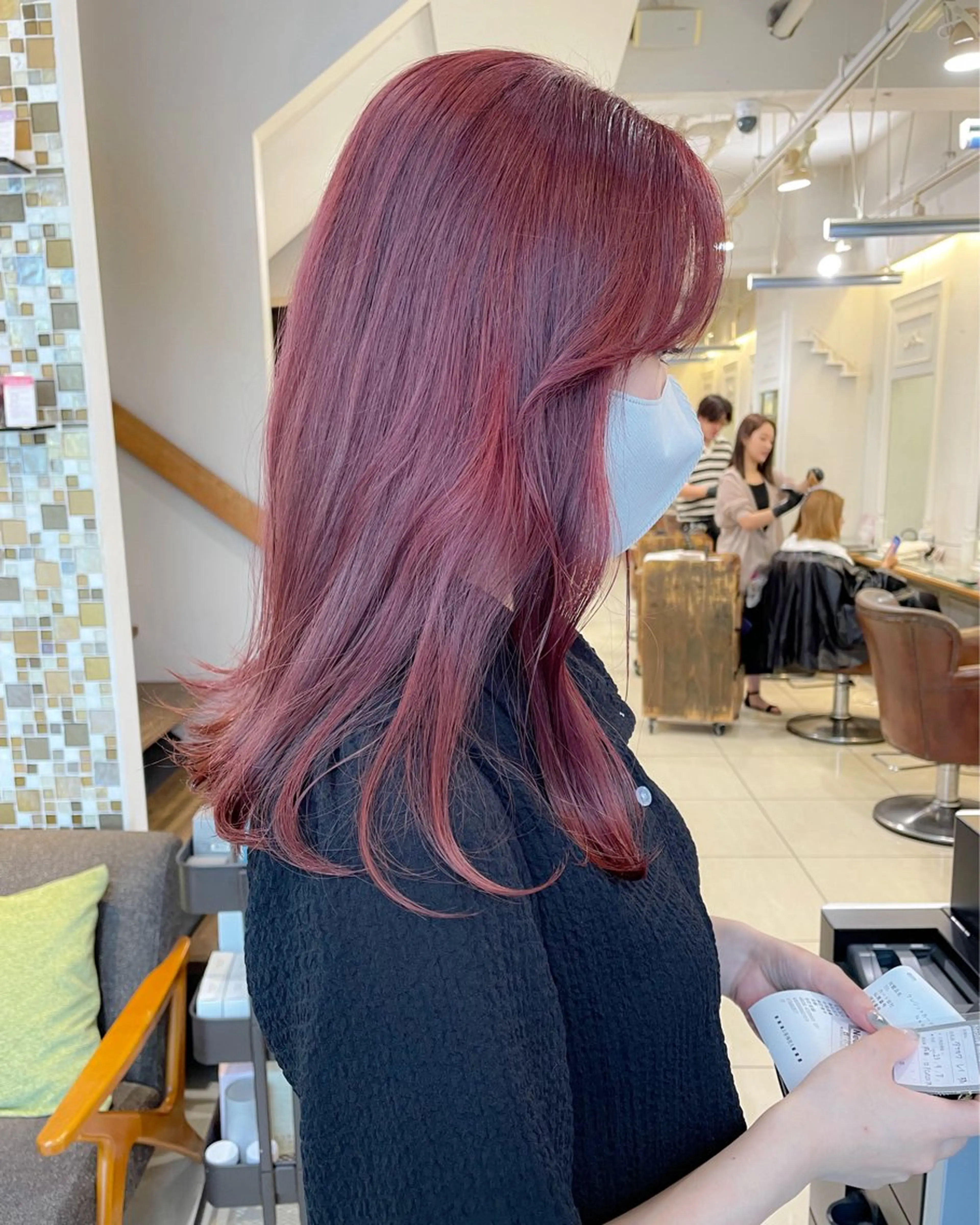 セミロング カラー レッドカラー カット ヘアカラー トリートメント ボブ ブリーチ/miinaのヘアスタイル