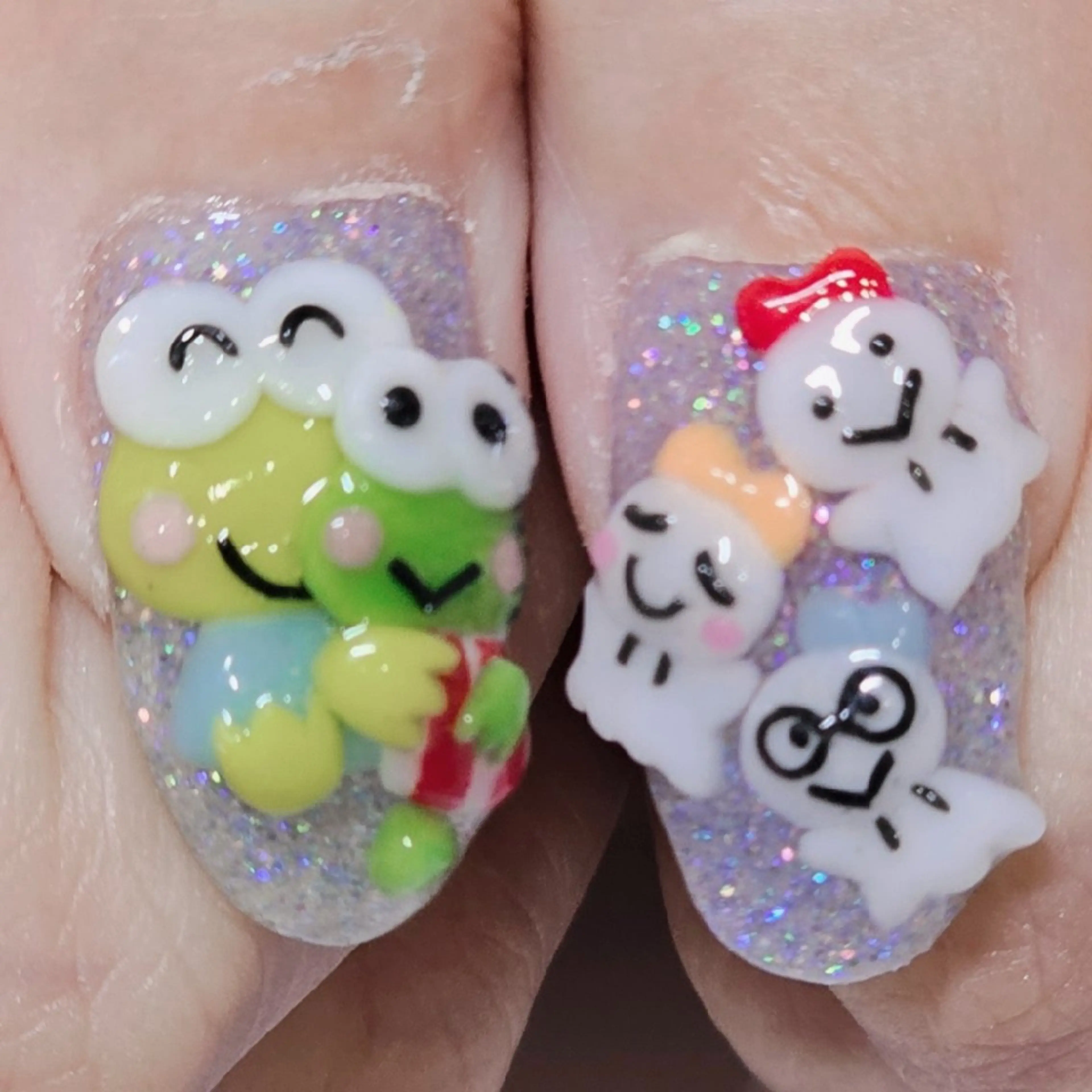 ネイル アートネイル ブルー クリアネイル ラメ(グリッター) ワンカラーネイル ハンドネイル よしだ ひろきのネイルデザイン