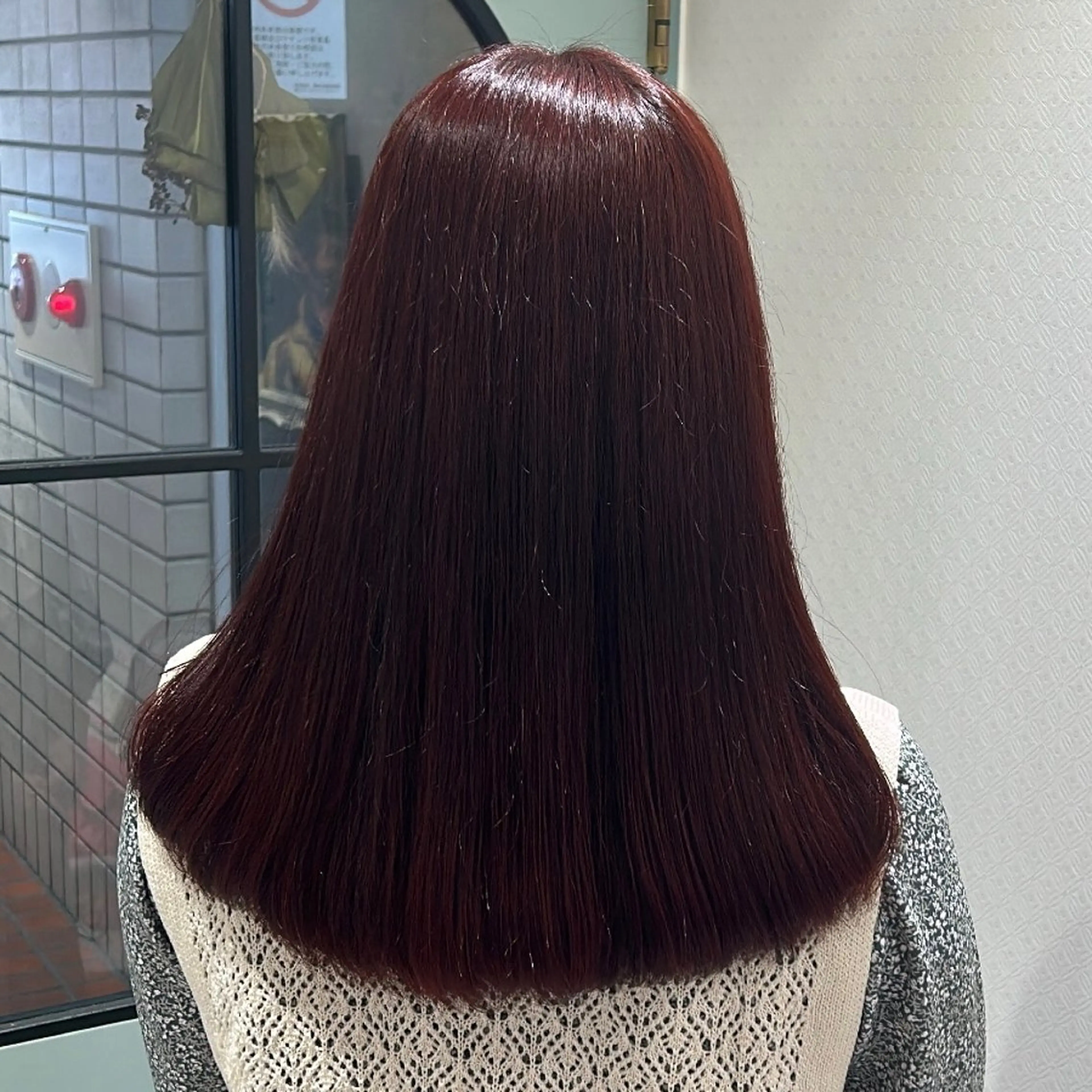 セミロング カラー ボルドーカラー レッドカラー トリートメント 🍓女性専用サロン/ こころ🍓のヘアスタイル